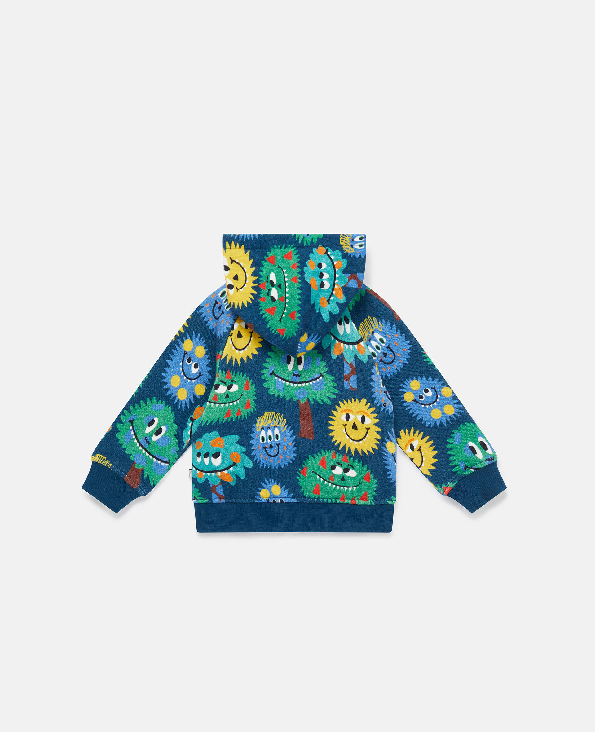 怪兽印花拉链连帽卫衣-粉色-large image number 2