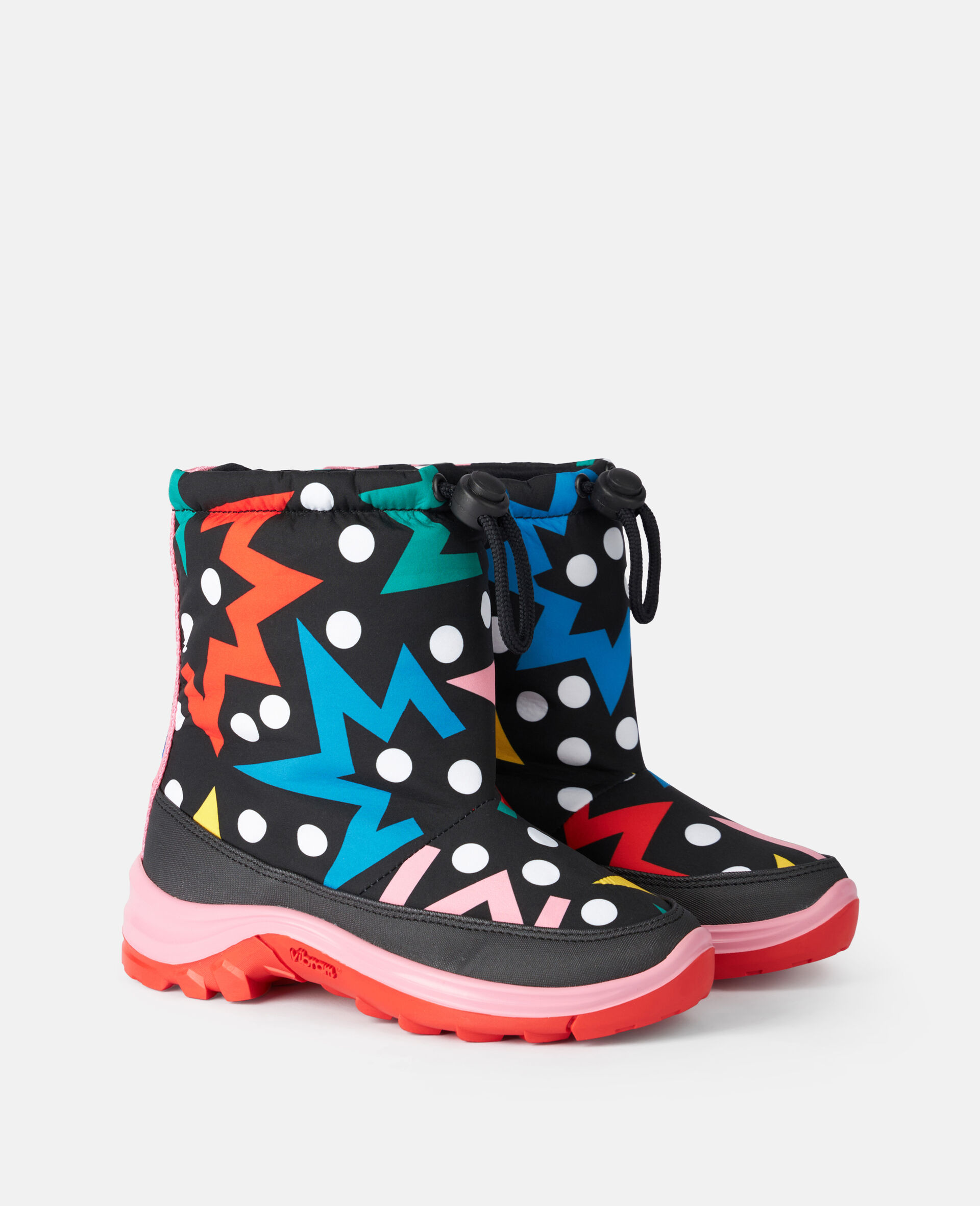 Starburst Print Padded Wellies-Multicolour-large Starburst Print Padded Wellies-Multicolour-large image number 1