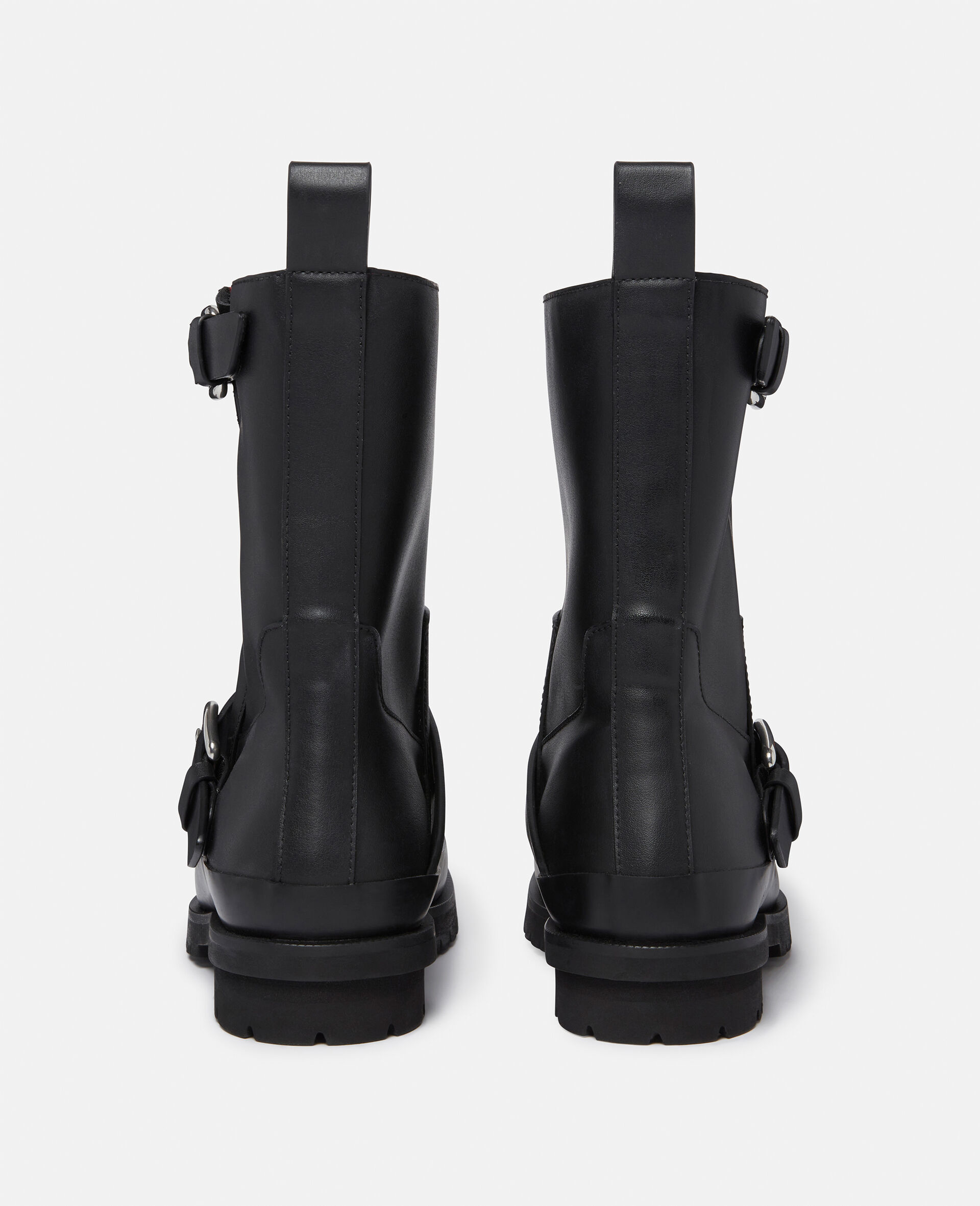 Trace Buckle-Strap Biker Boots-Black-large image number 3