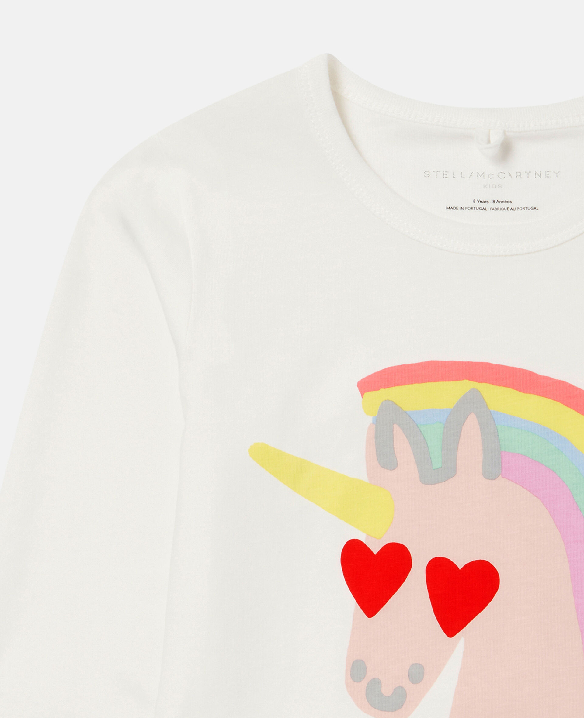 Rainbow Unicorn Long Sleeve T-Shirt-Cream-large image number 1