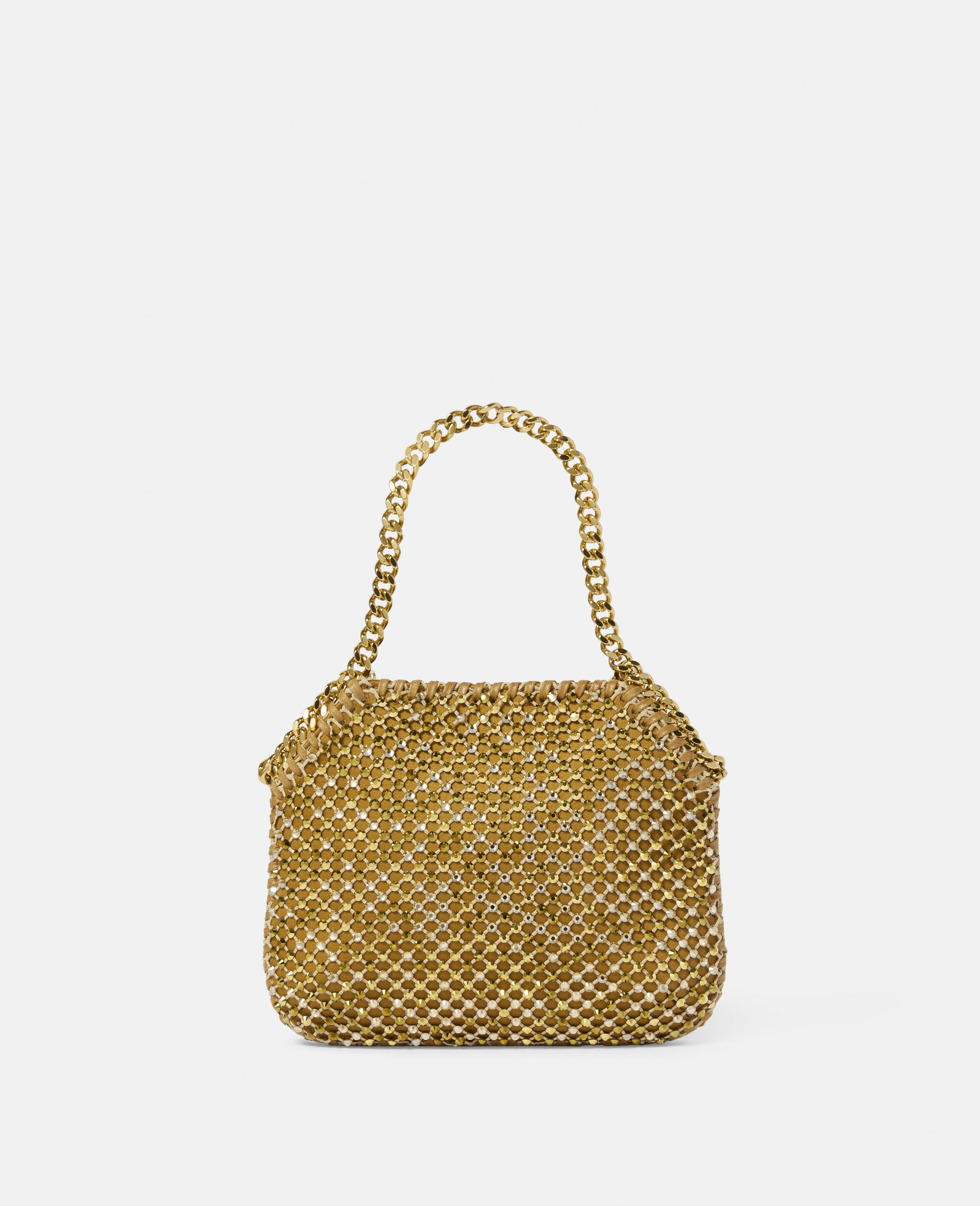Women Gold Falabella Crystal Mesh Mini Tote Bag Stella McCartney US
