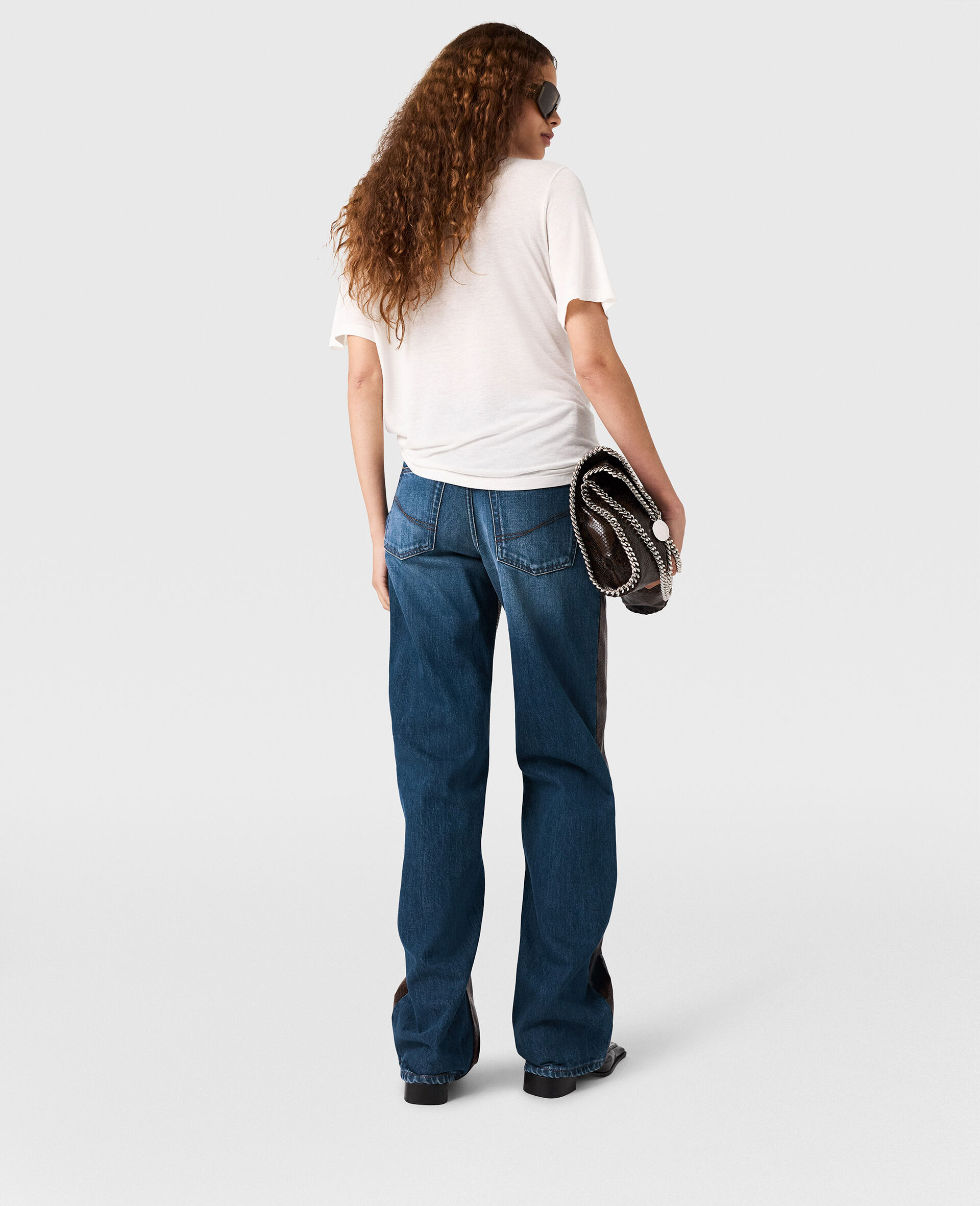 Jean en denim a chaps avec panneau serpent-Bleu-large image number 4