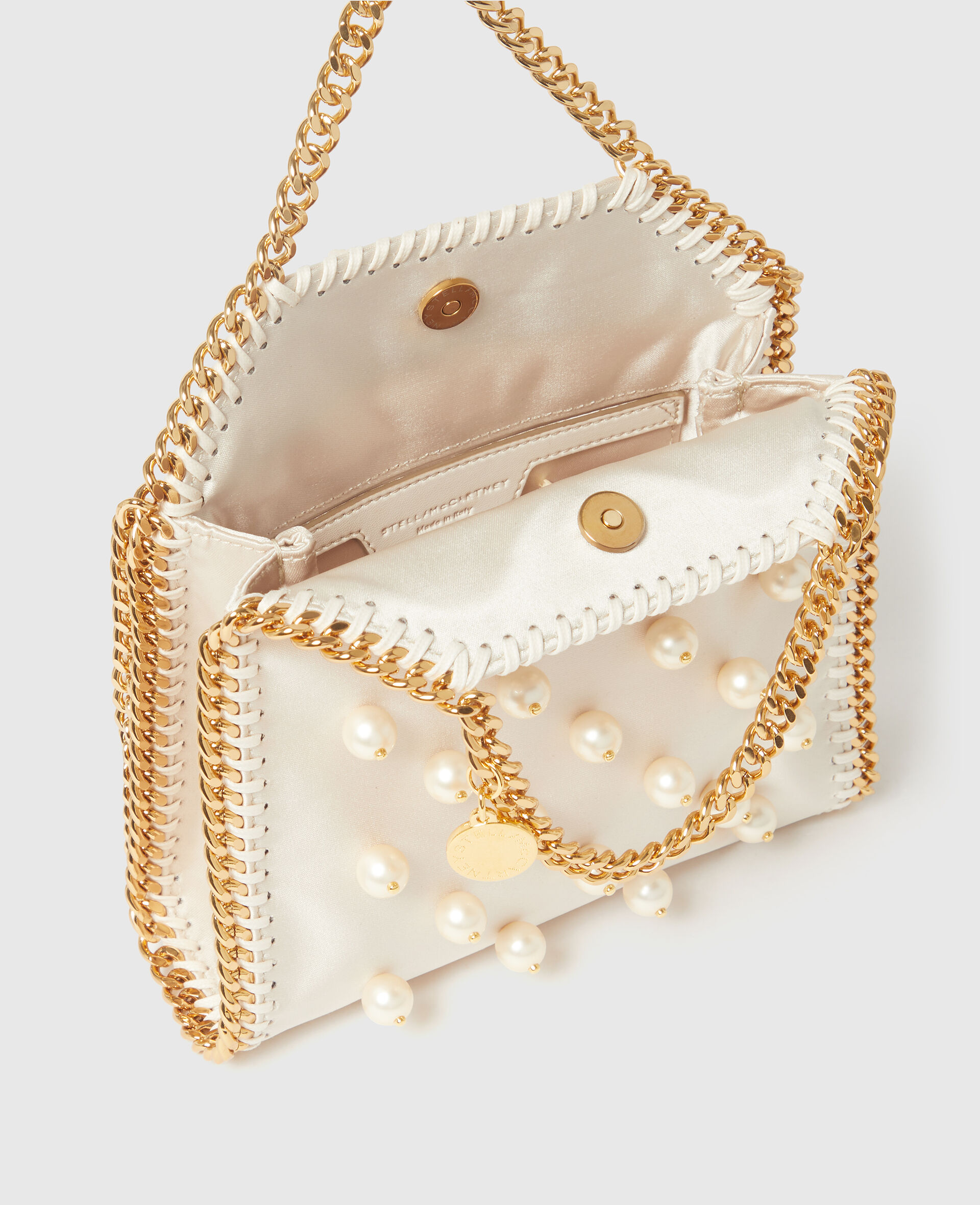 Falabella Vegan Pearl Tiny Tote Bag-White-large image number 4