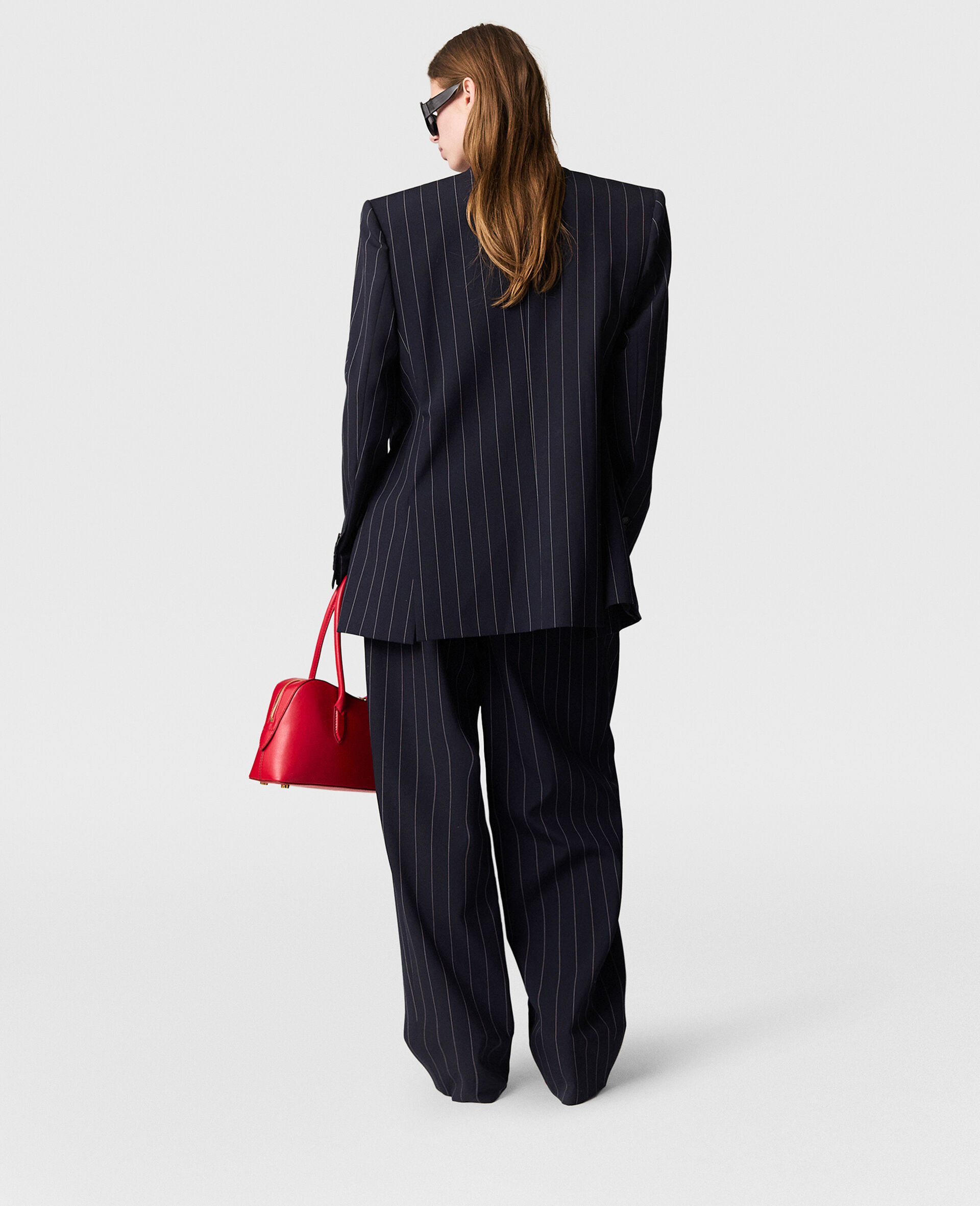 Slouchy Paneled Pinstripe Pants-Blue-large image number 4