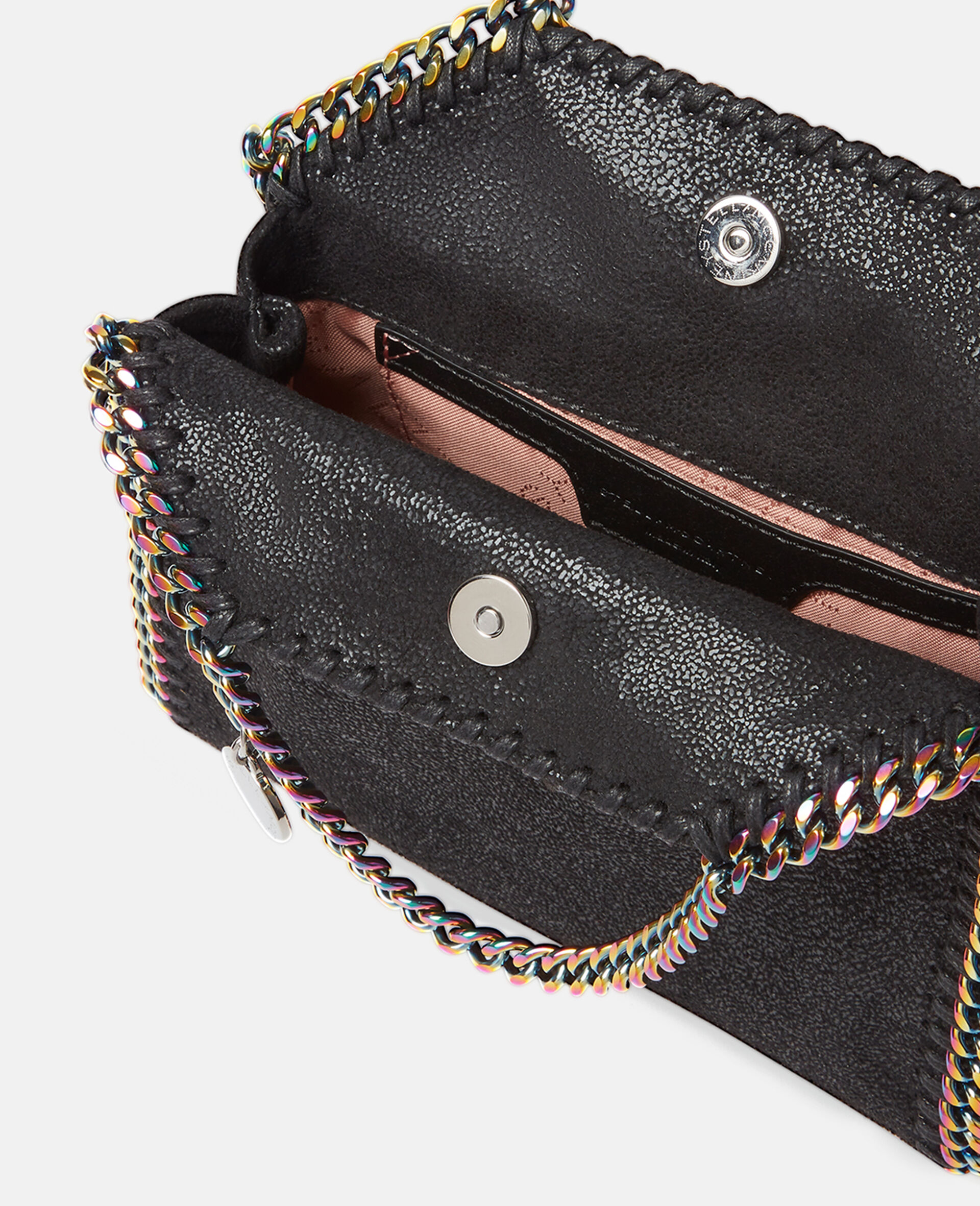 Falabella Holographic Chain Tiny Tote Bag-Black-large image number 4