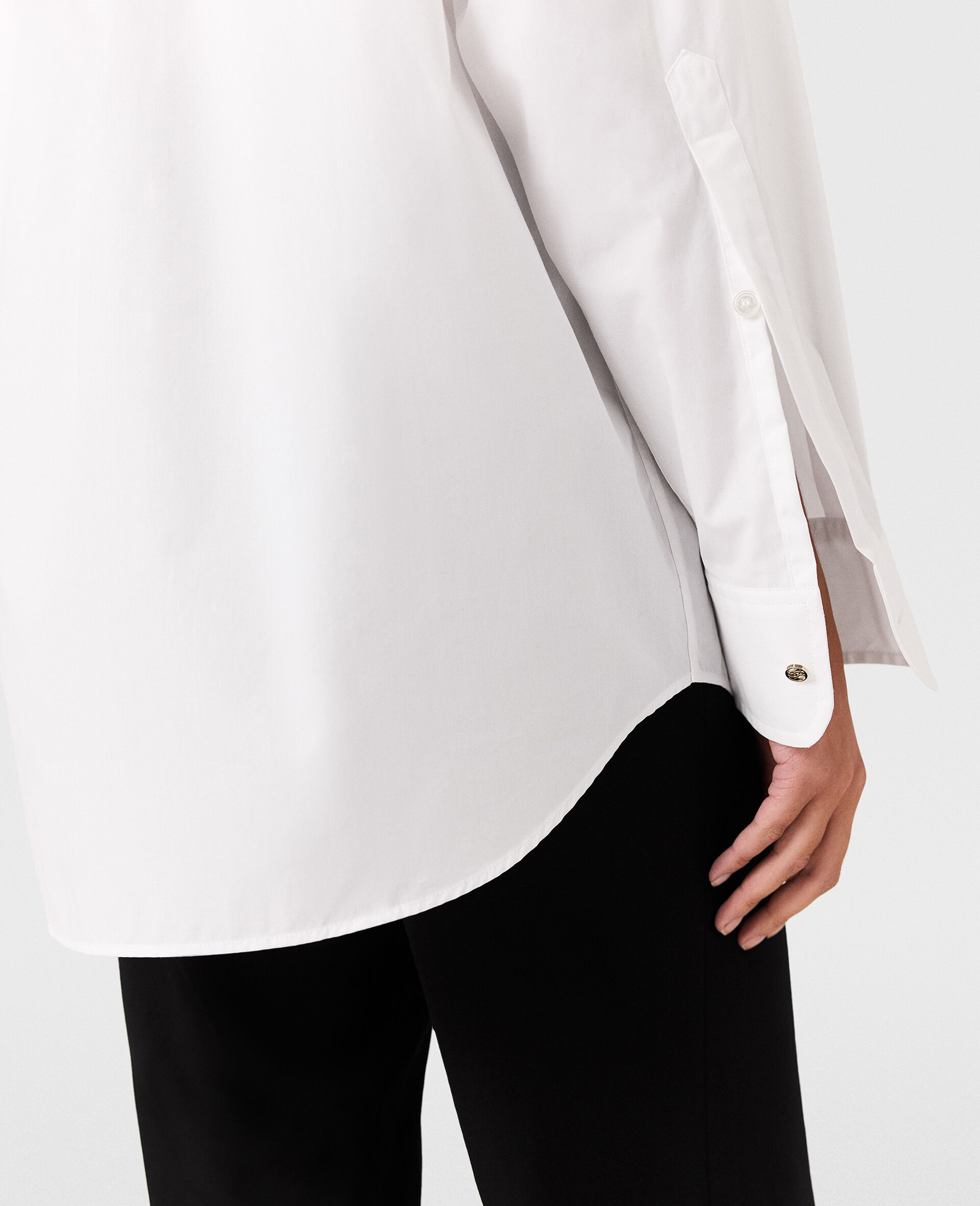 Chemise boyfriend en coton regenerant-Blanc-large image number 4