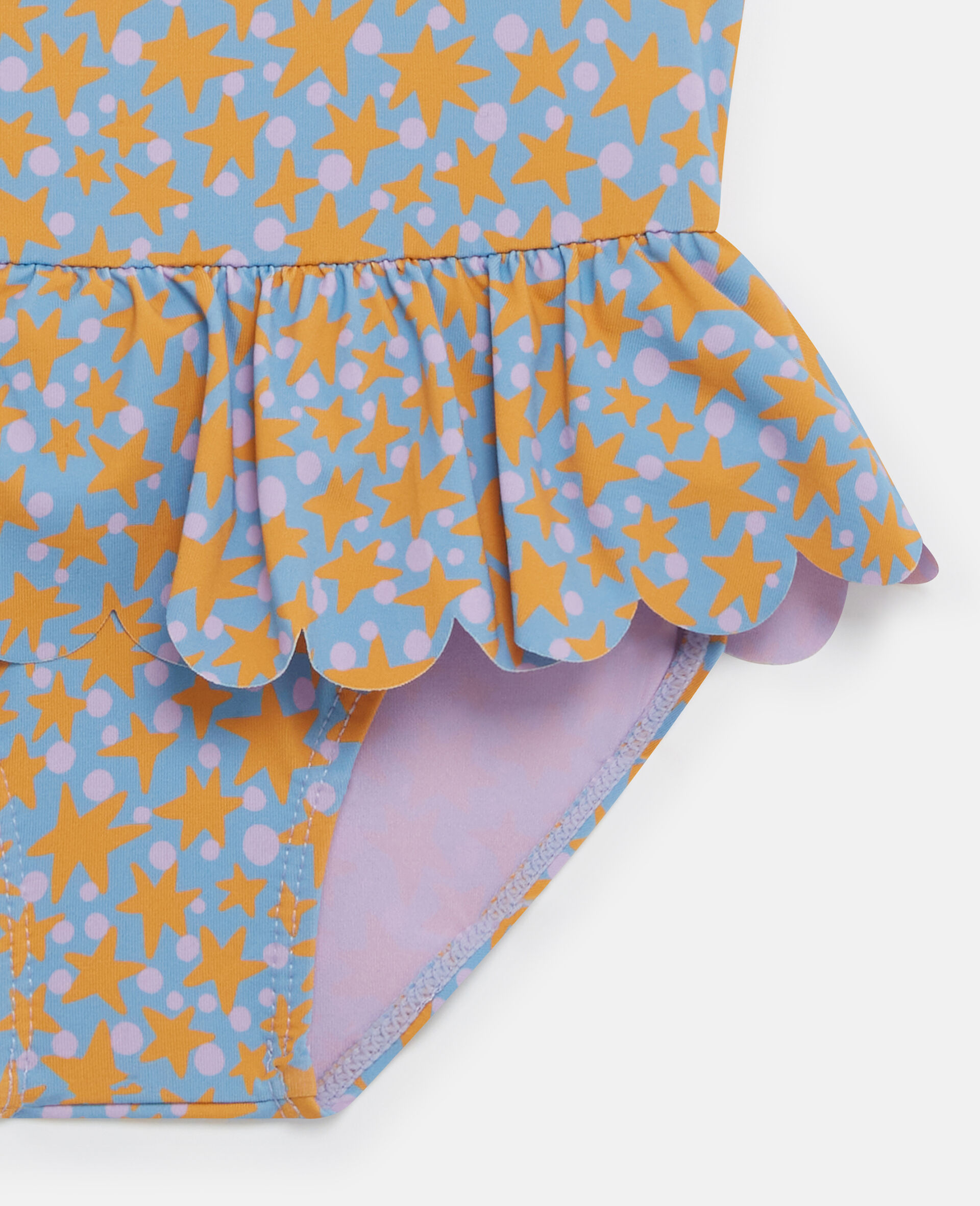 Starfish Print Swimsuit-Blue-large image number 3