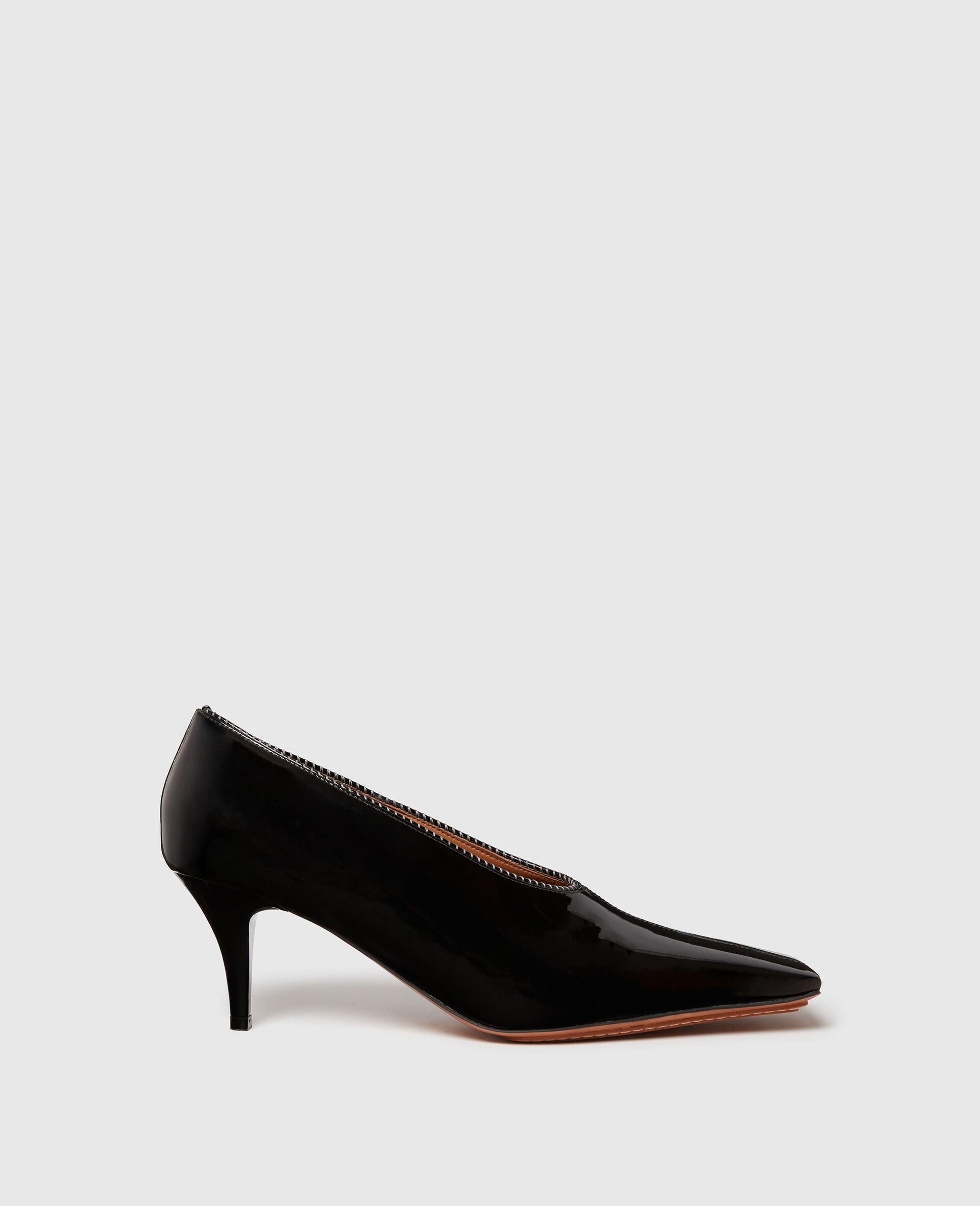 Square-Toe Patent Kitten Heels-ブラック-large image number 0