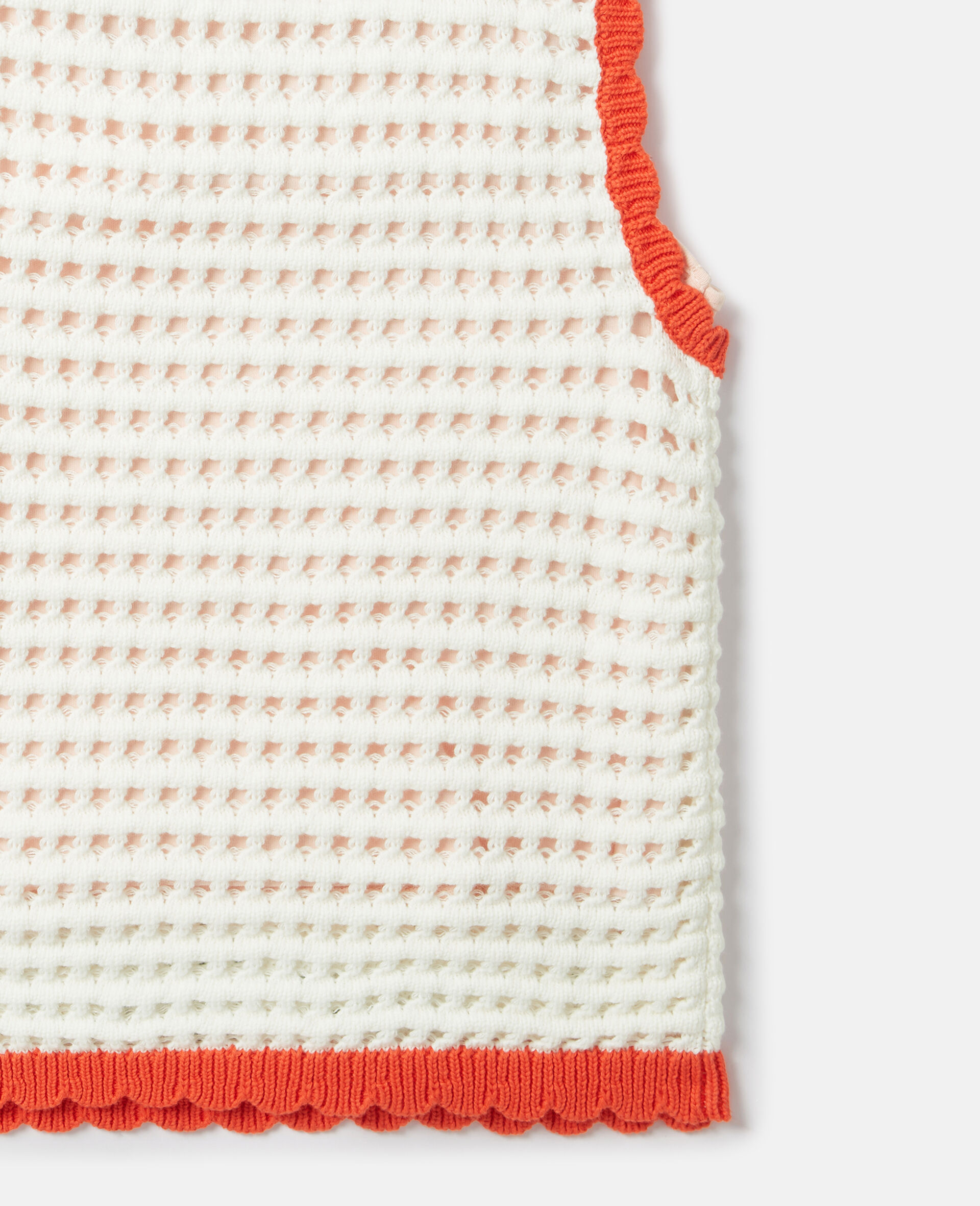 Floral Appliqu&eacute; Knitted Tank Top-White-large image number 3