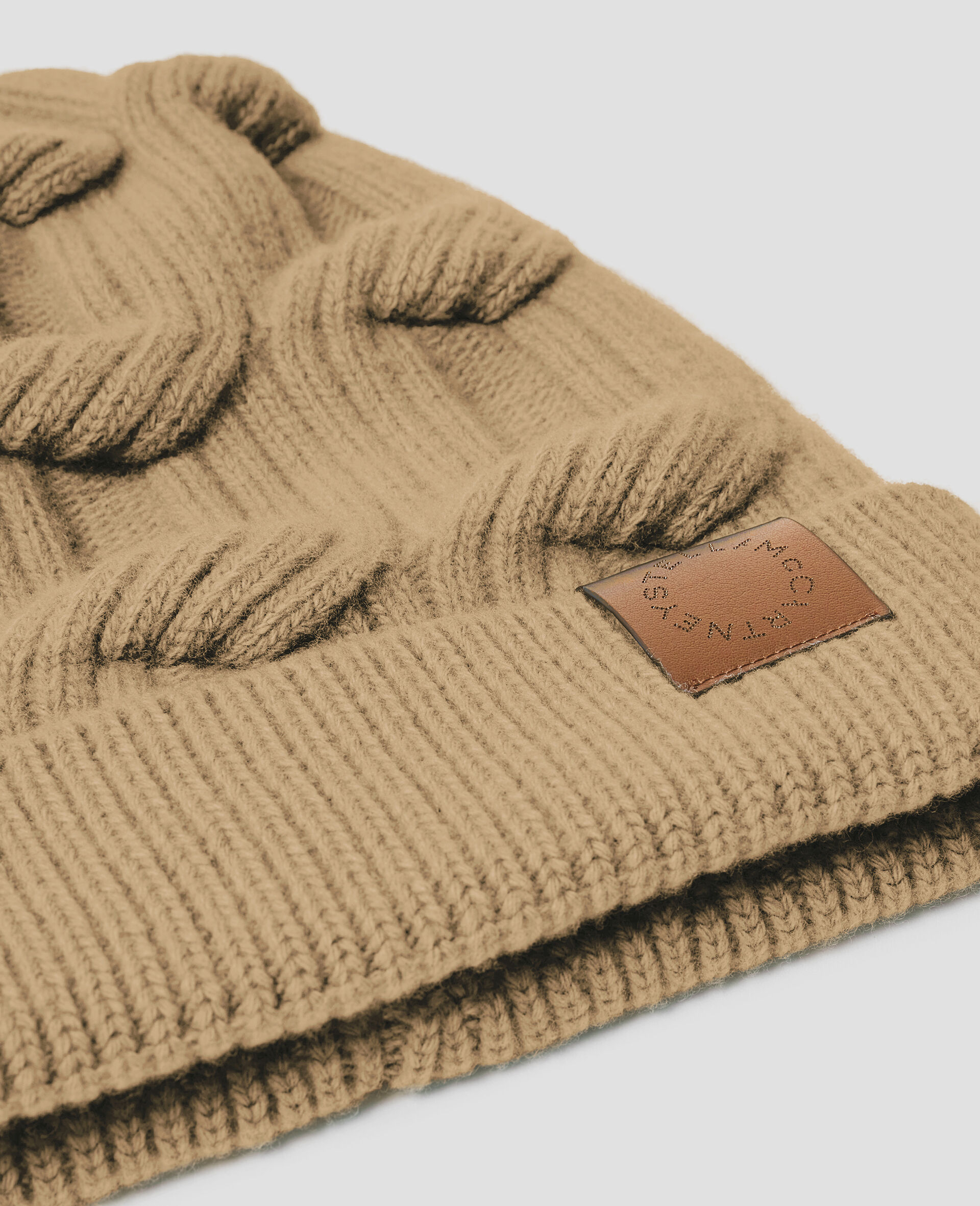 Falabella Cable-Knit Beanie-Grey-large image number 2