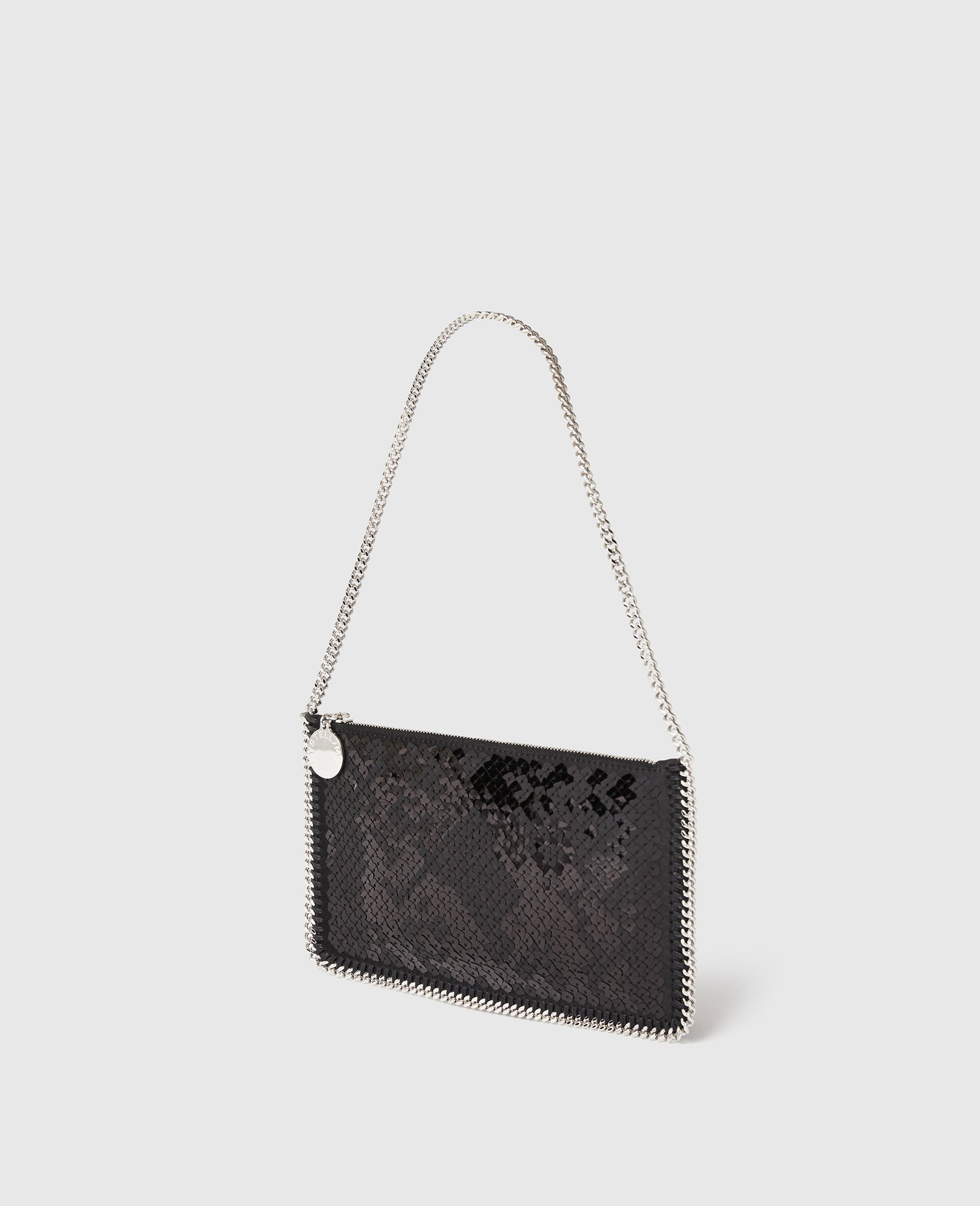 Falabella Sequin Pochette Shoulder Bag-Black-medium