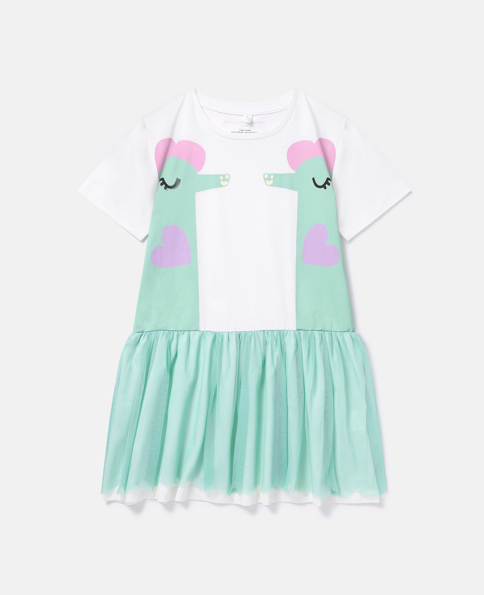 Double Seahorse Print T-Shirt Dress-Multicoloured-model