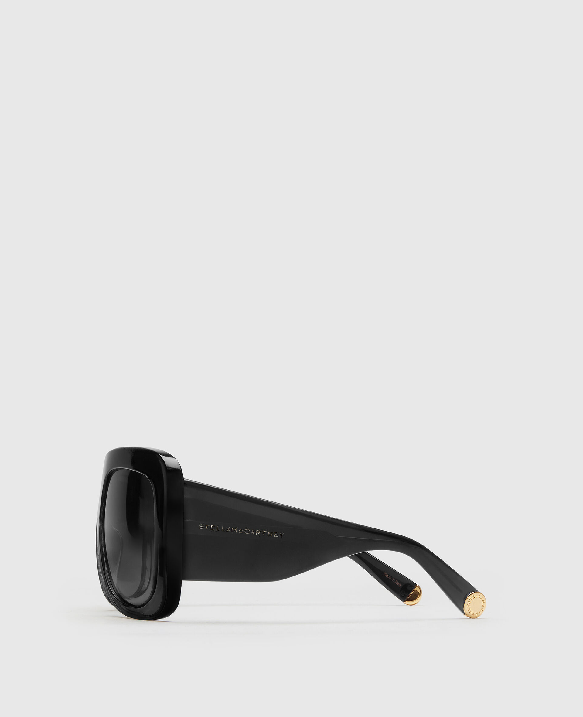 Chunky Straight-Edge Sunglasses-Black-medium