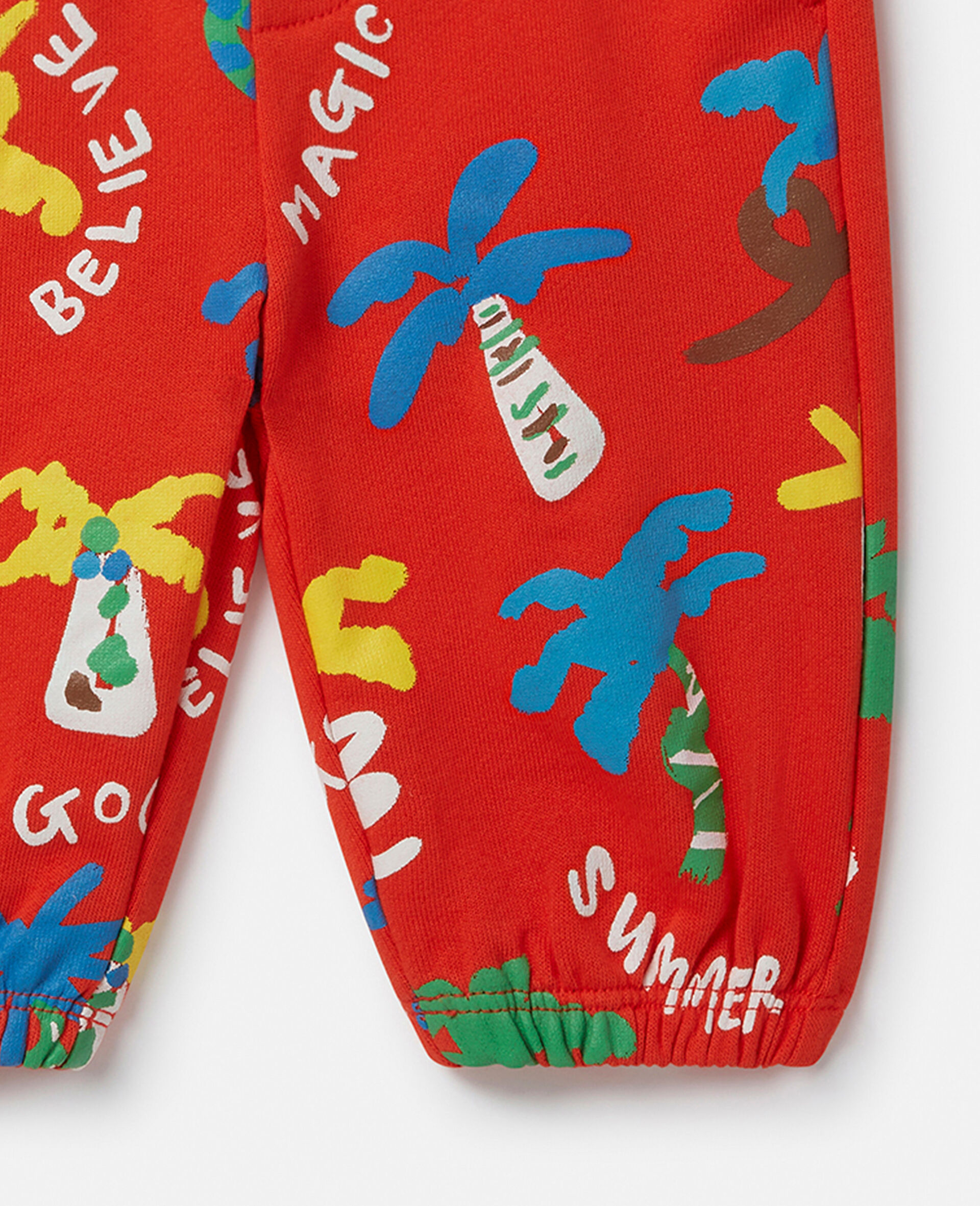 Good Vibes Palm Print Joggers-Red-large image number 1