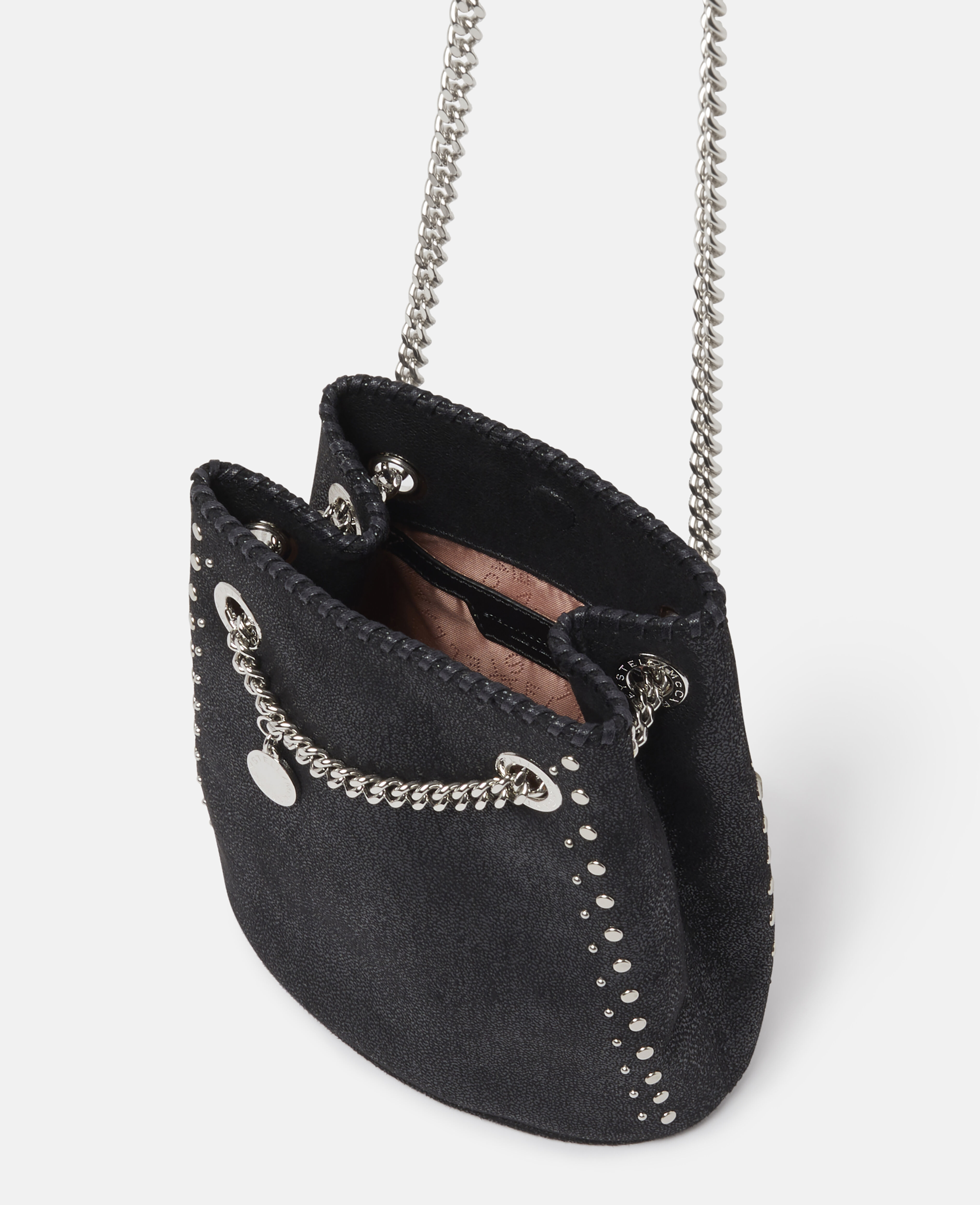 Women Pitch black Falabella Studded Bucket Bag | Stella