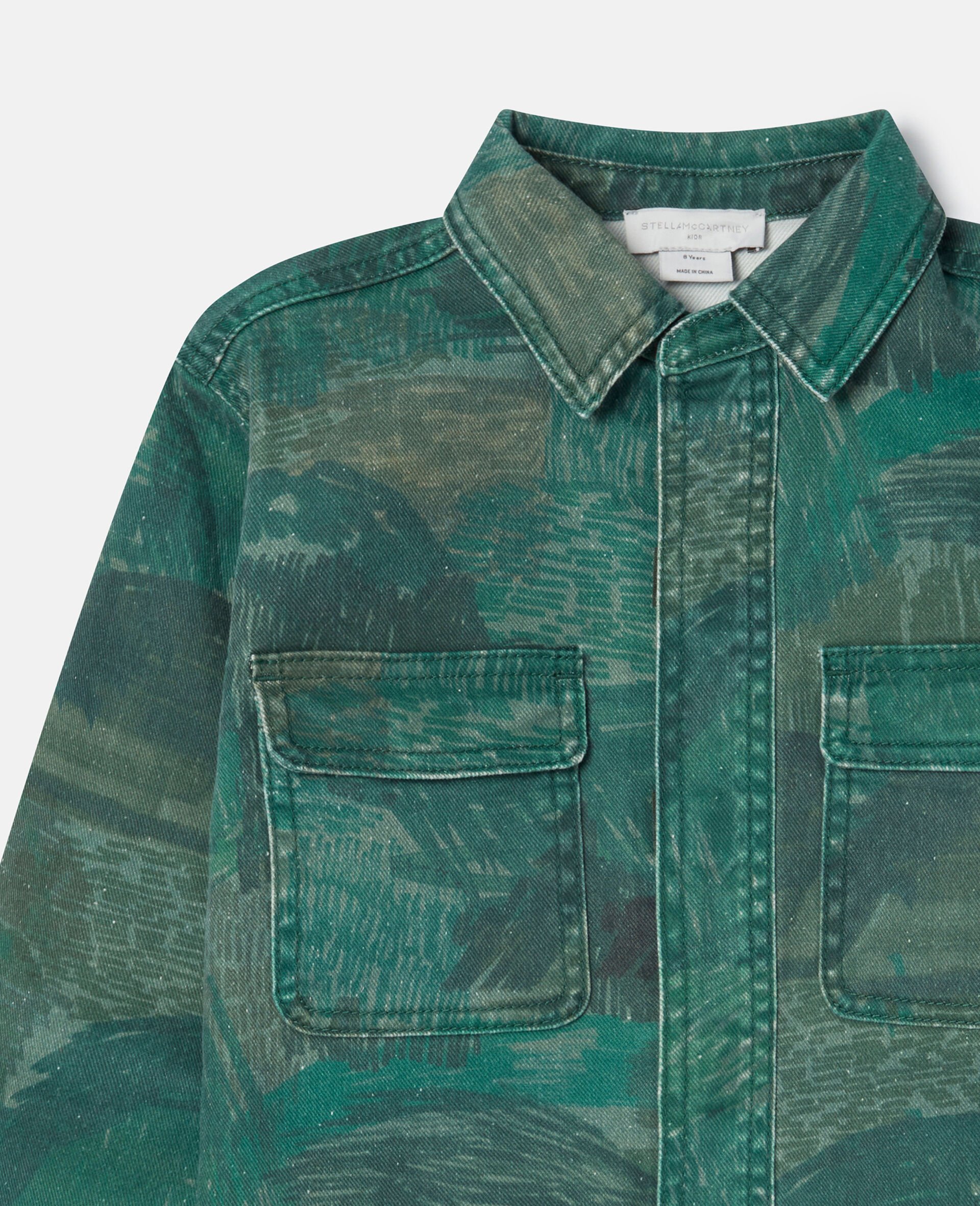 Scribble Print Shacket-Green-large Scribble Print Shacket-Green-large image number 1