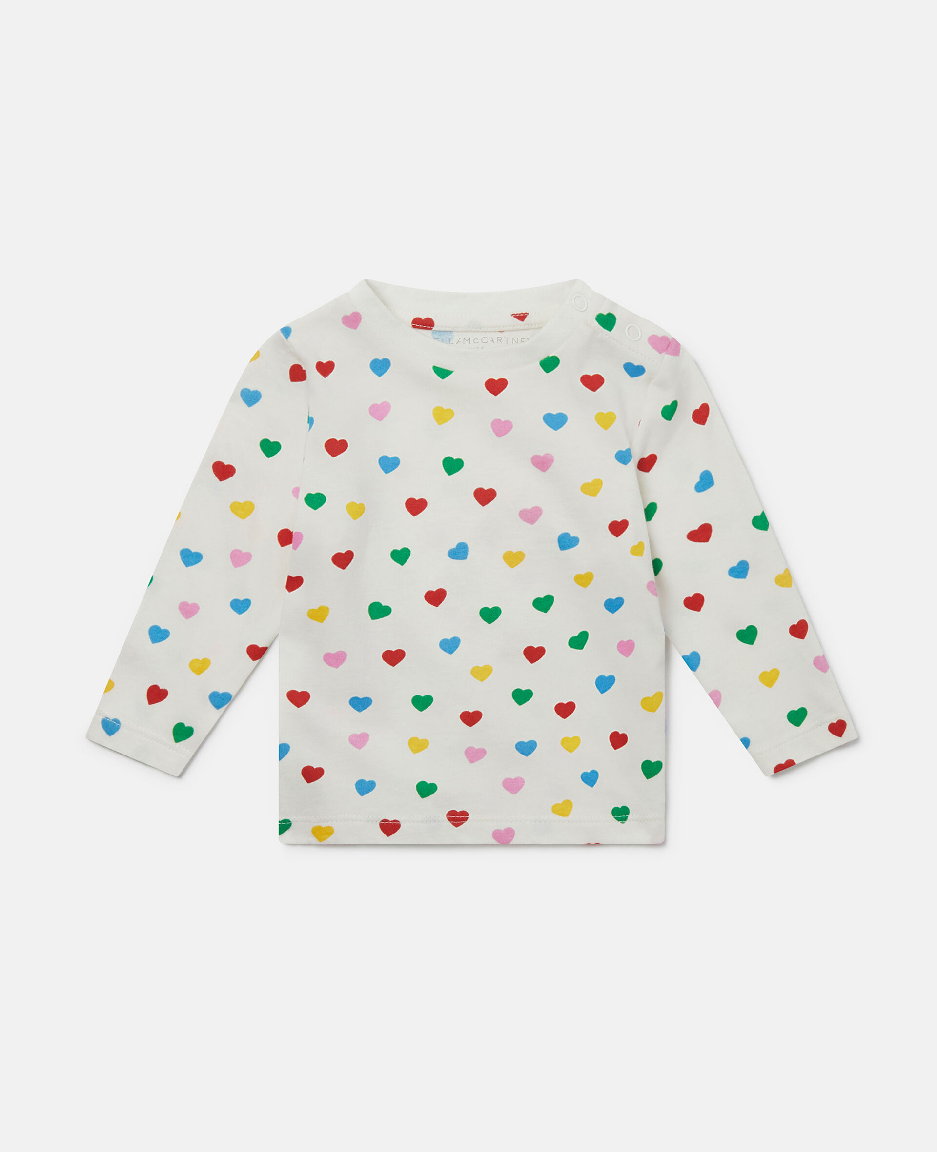 Heart Print Sweatshirt Dress-Multicolour-large image number 0