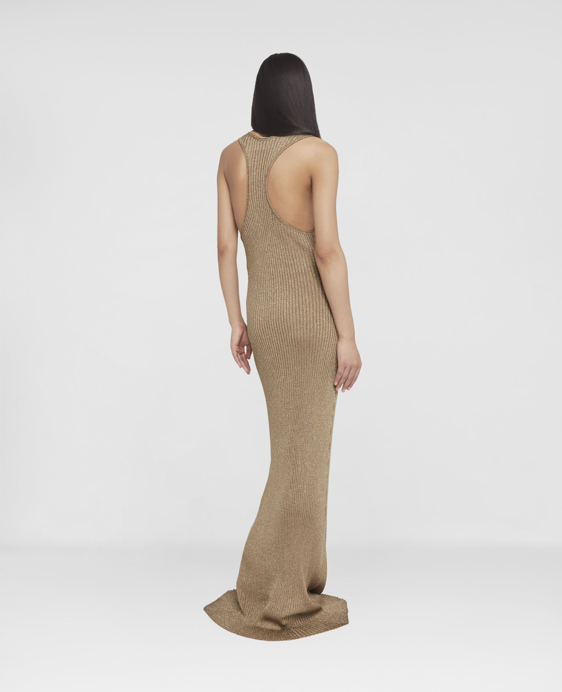 Sparkle Knit Floor-Length Dress-Yellow-large image number 2