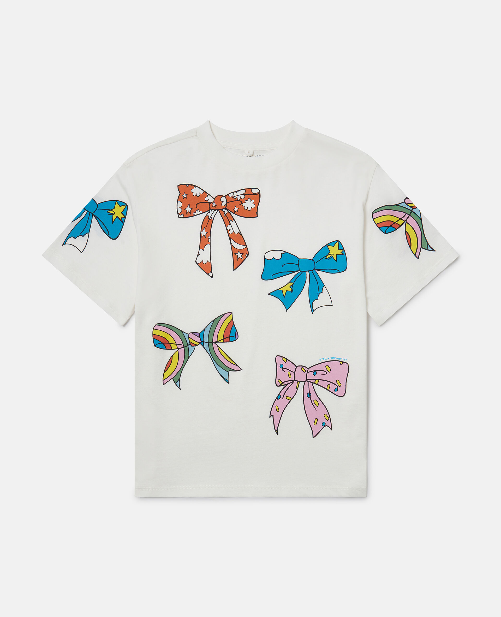 Bow Print T-Shirt-White-large image number 0