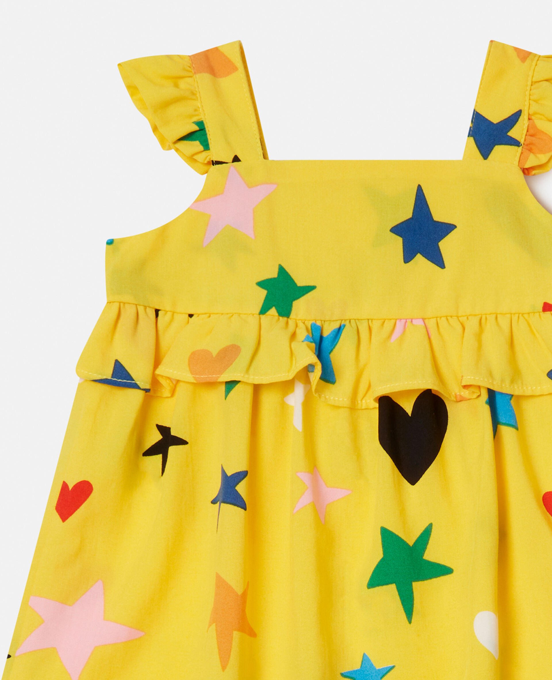 Star Pattern Dress and Bloomers Set-Yellow-large Star Pattern Dress and Bloomers Set-Yellow-large image number 1