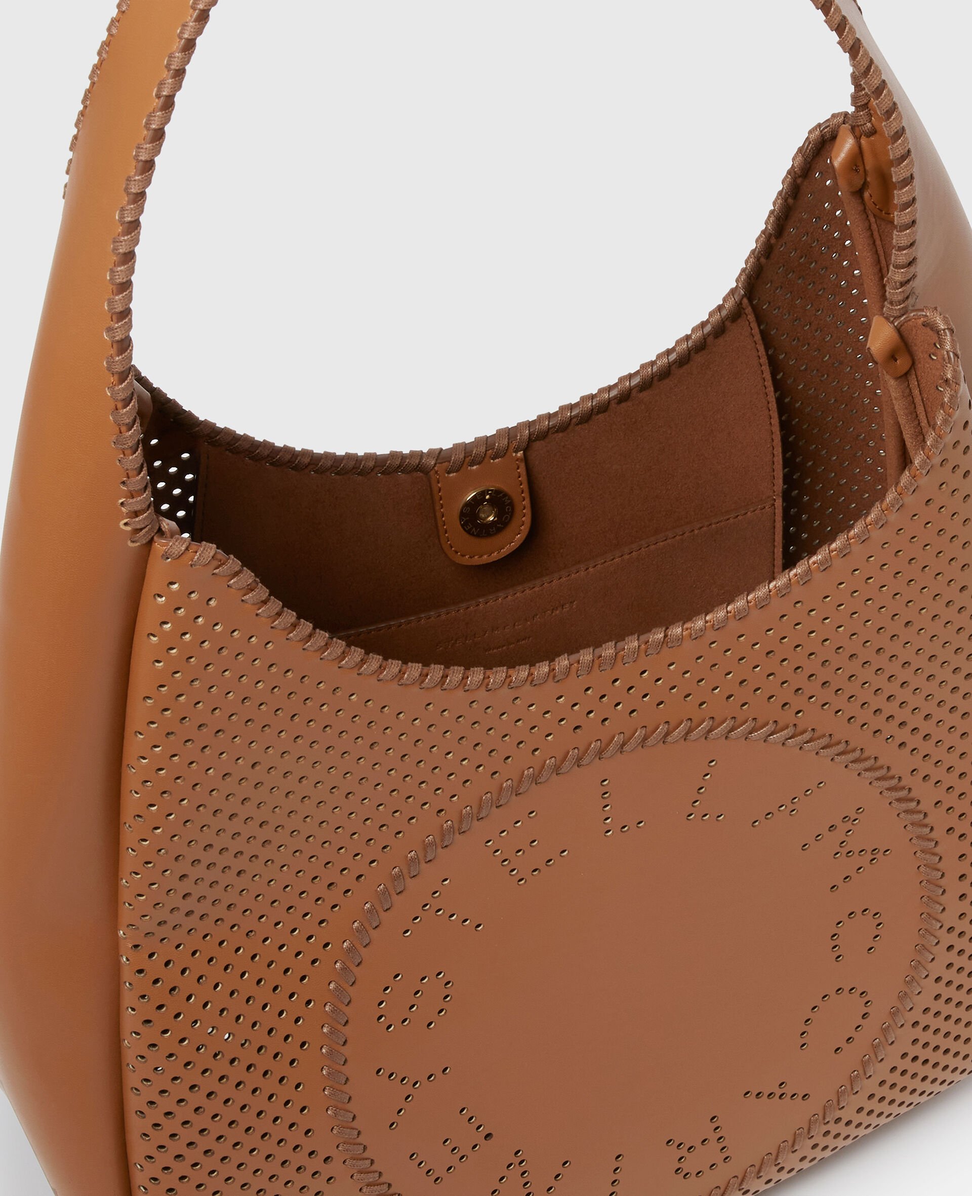 Logo Slouchy Hobo Tote Bag-Brown-large image number 4