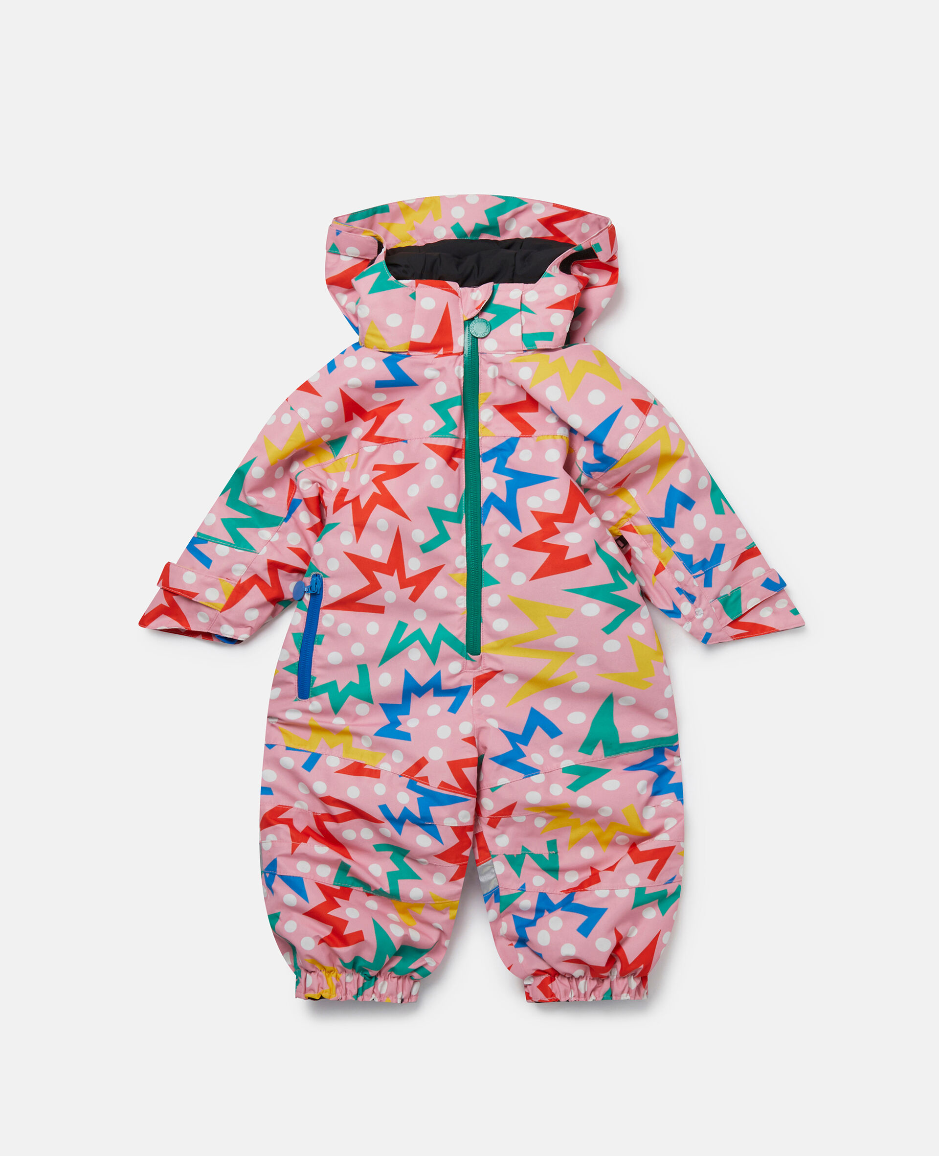 Starburst Print Padded Pramsuit-Multicolour-large image number 0