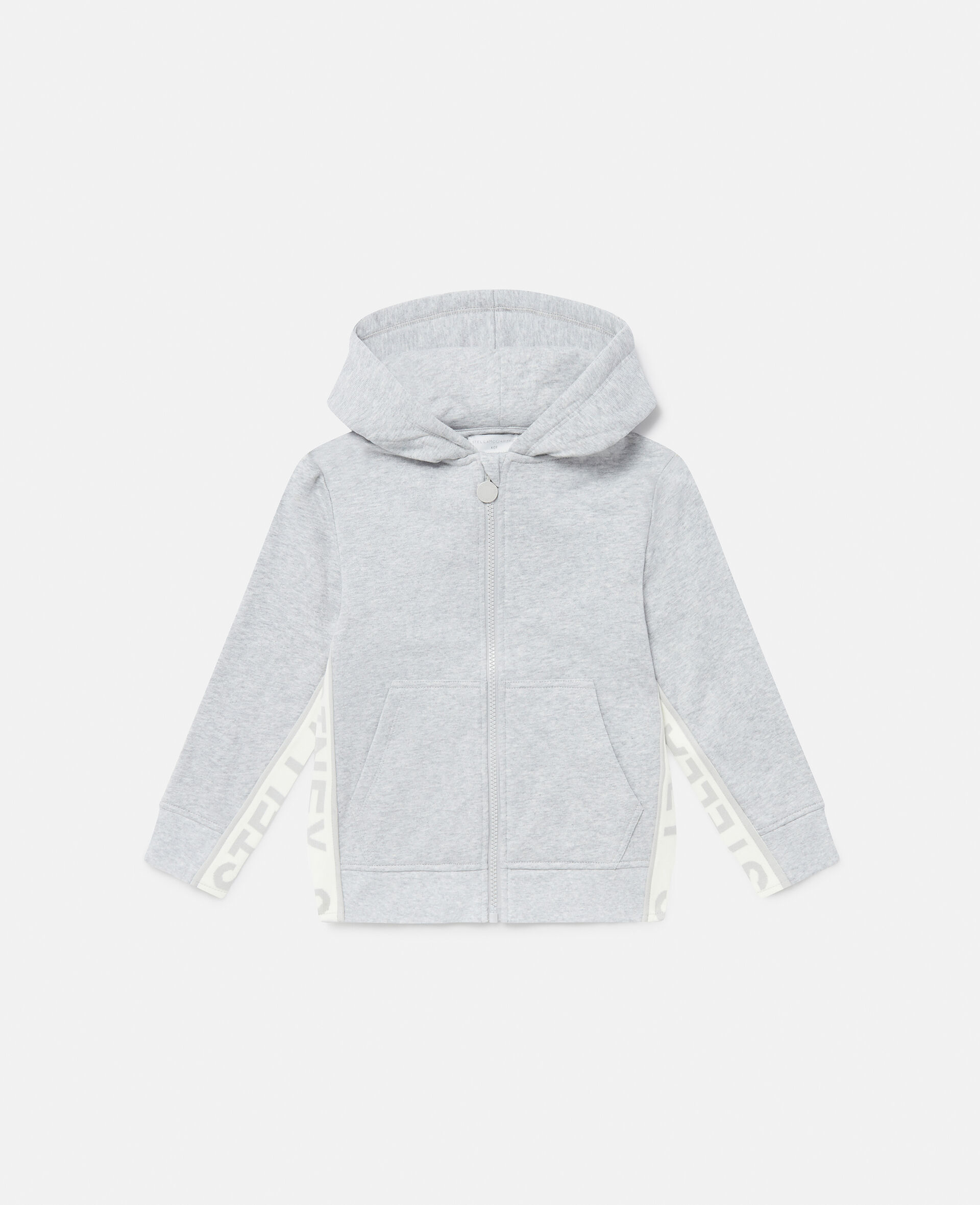 Logo Graphic Hooded Zip Sweatshirt-Grey-large image number 0