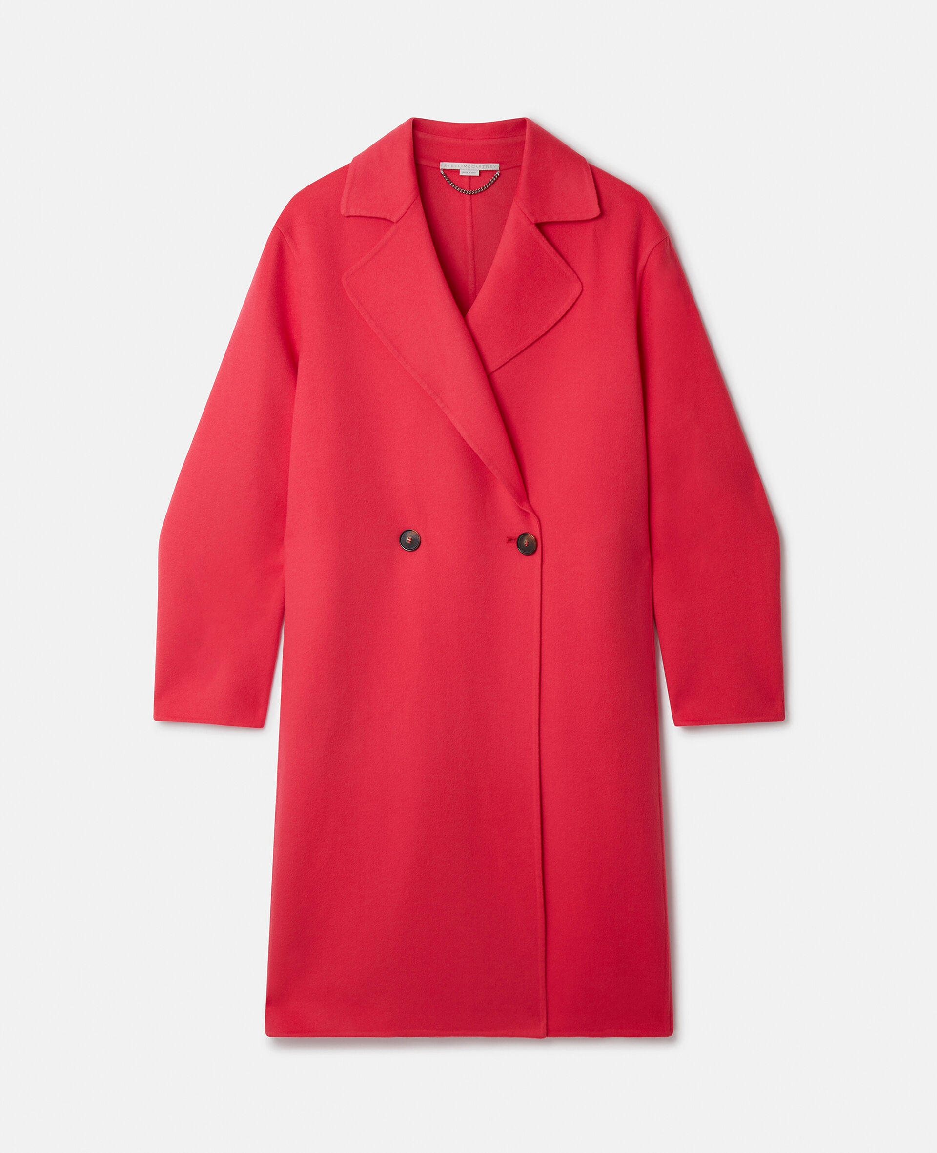 Long Double-Breasted Coat-Pink-medium