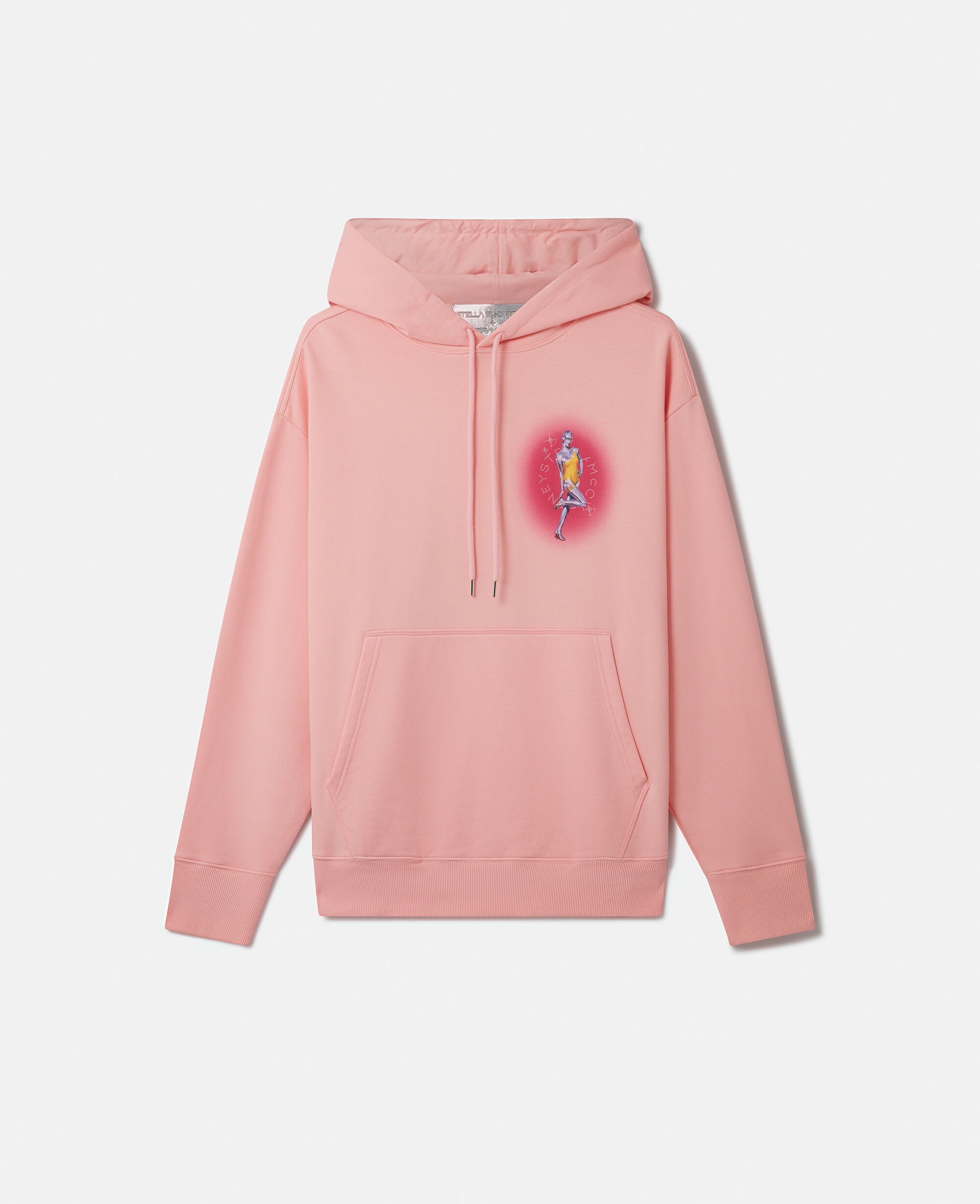 Women Pink Sexy Robot Print Organic Cotton Hoodie Stella