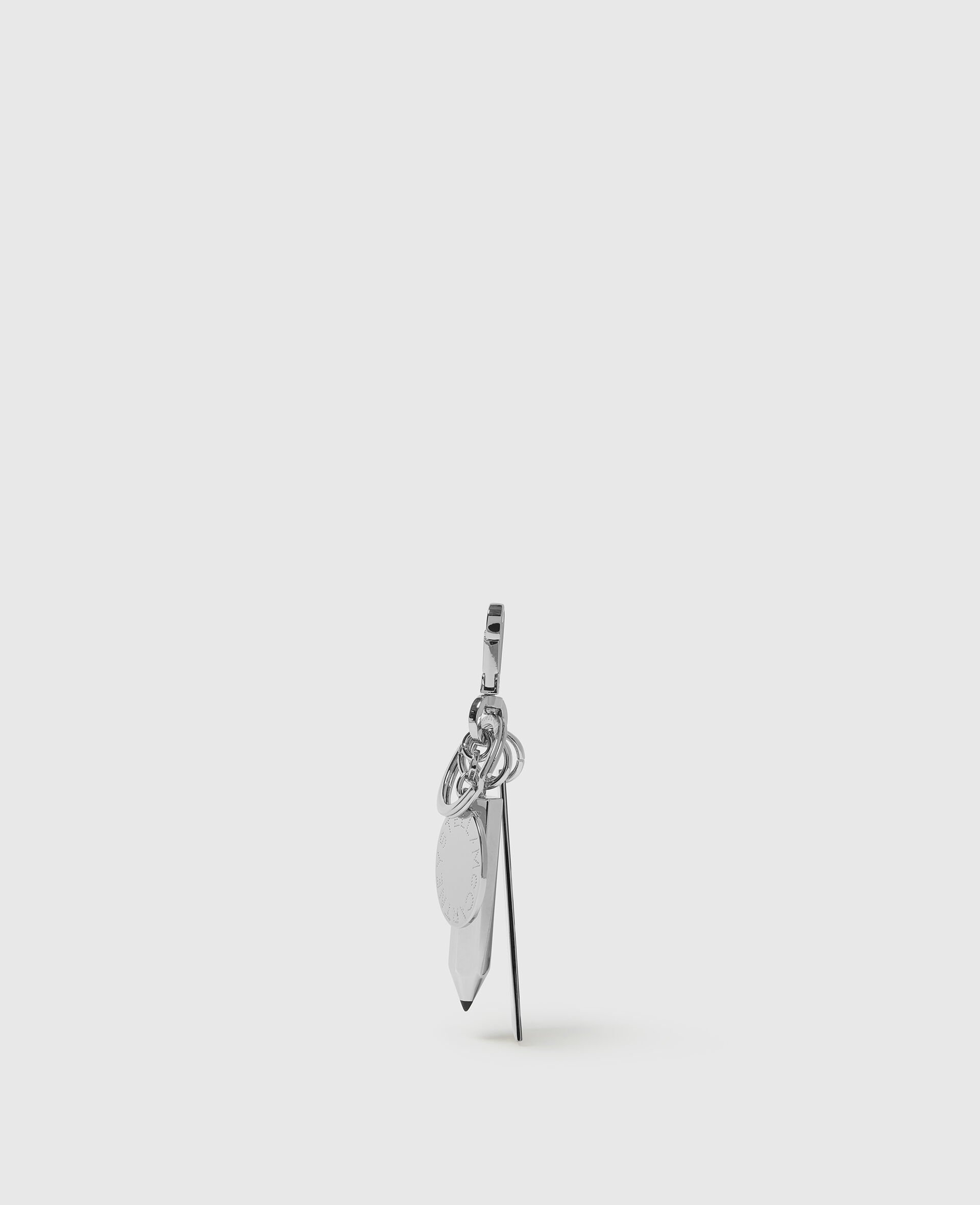 Stationery Charm Keyring-Silver-medium Stationery Charm Keyring-Silver-medium