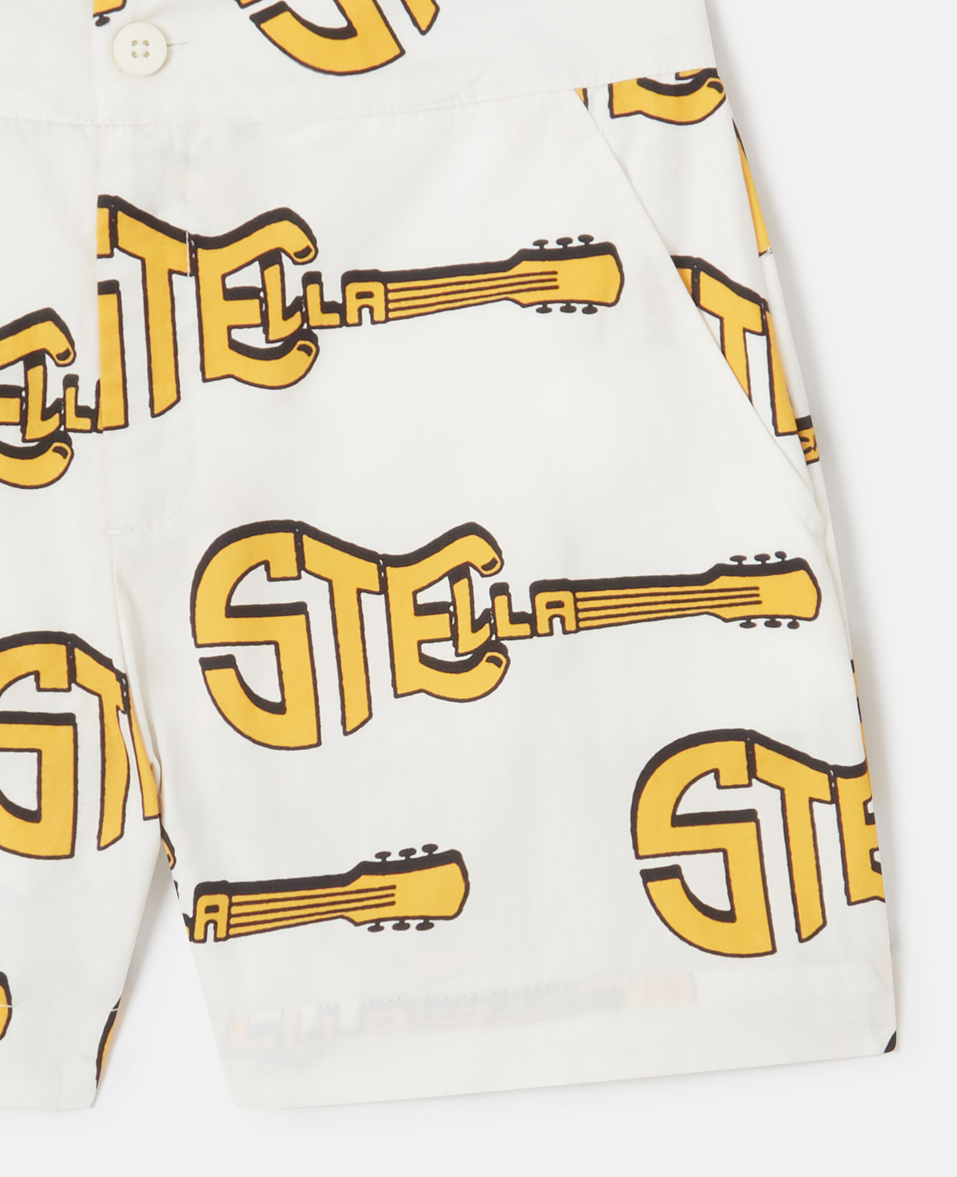 Guitar Print Shorts-Cream-large image number 3