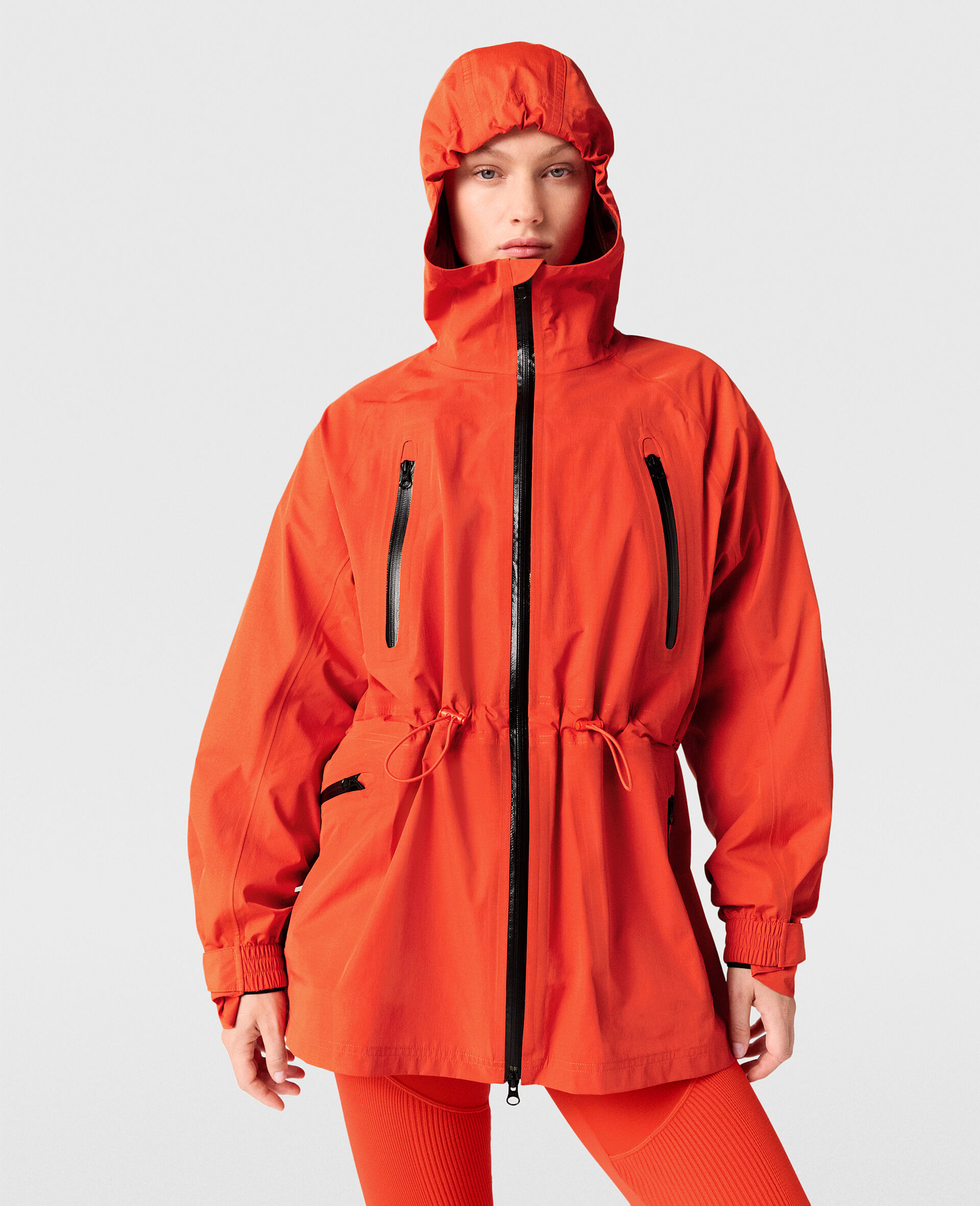 TrueNature Hooded Rain Jacket-Red-model