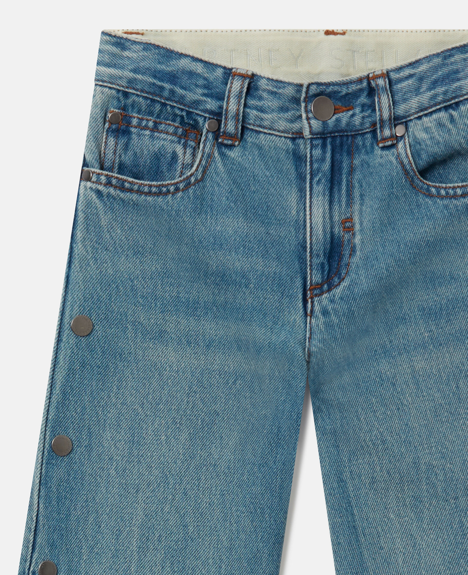 Straight-Leg Denim Jeans-Blue-medium