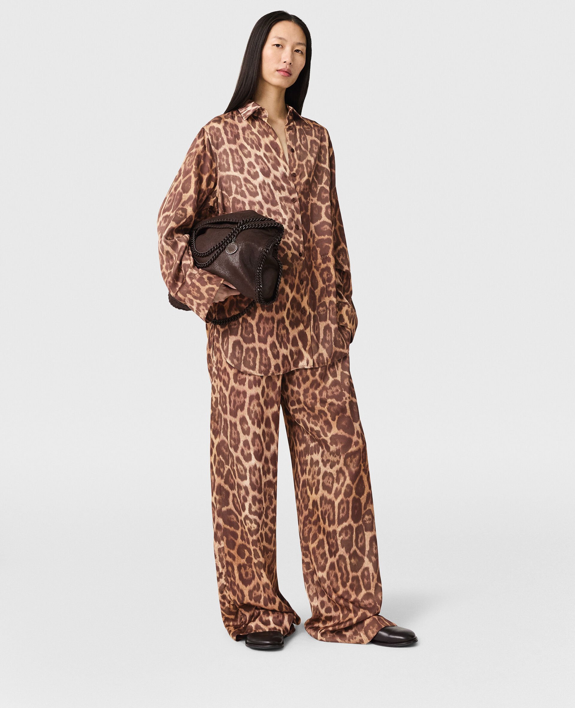 Leopard Straight-Leg Pants-Brown-model Leopard Straight-Leg Pants-Brown-model