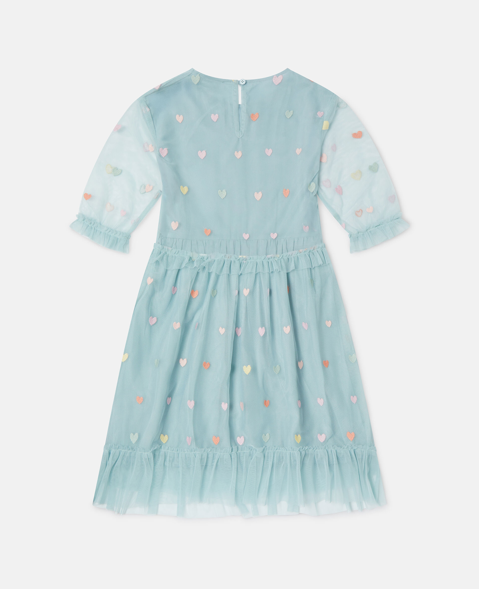 Heart Embroidered Long-Sleeve Dress-Grey-large image number 2