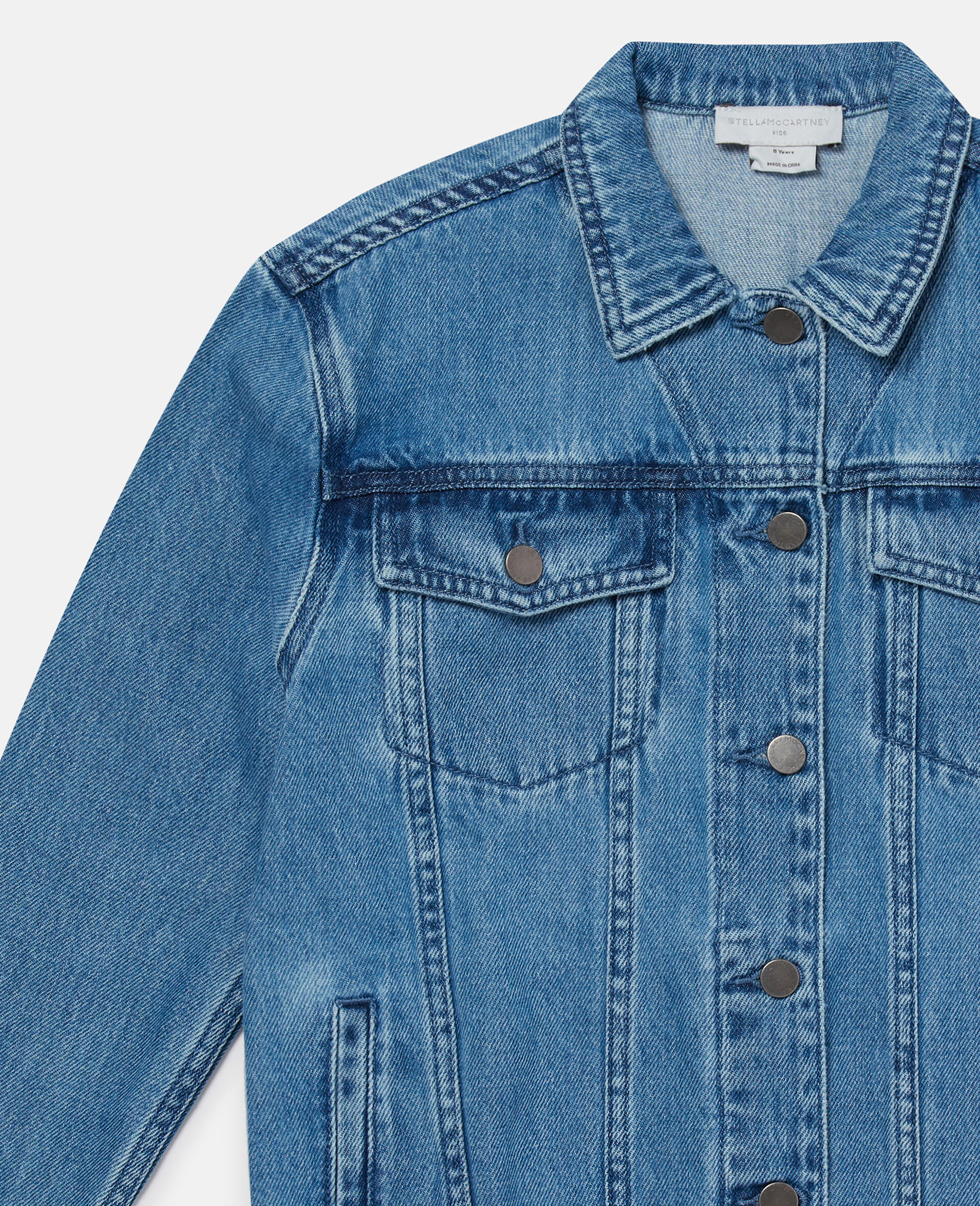 Moniker Embroidered Denim Jacket-Blue-large image number 1