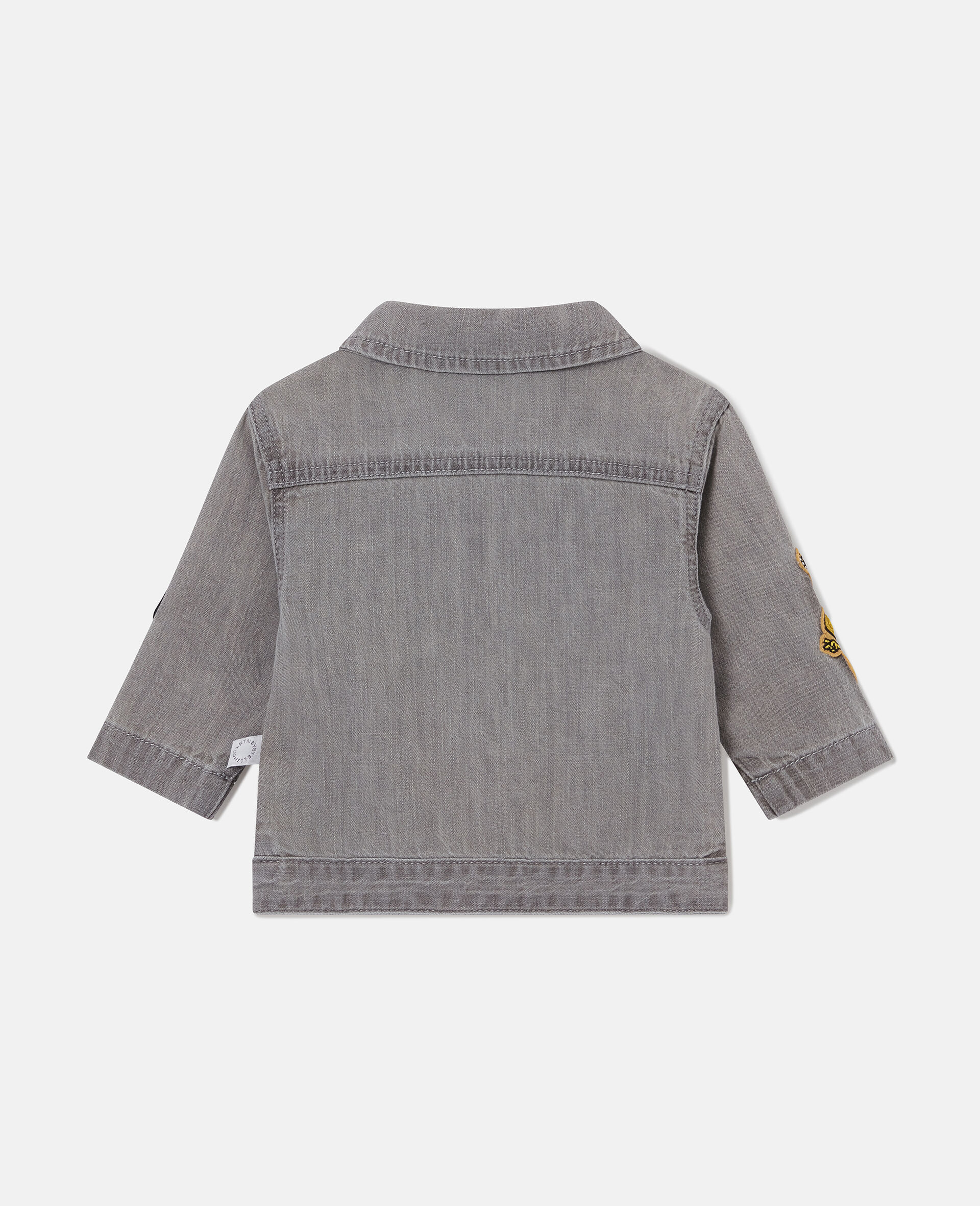 音乐图案刺绣牛仔夹克-灰色-large image number 2