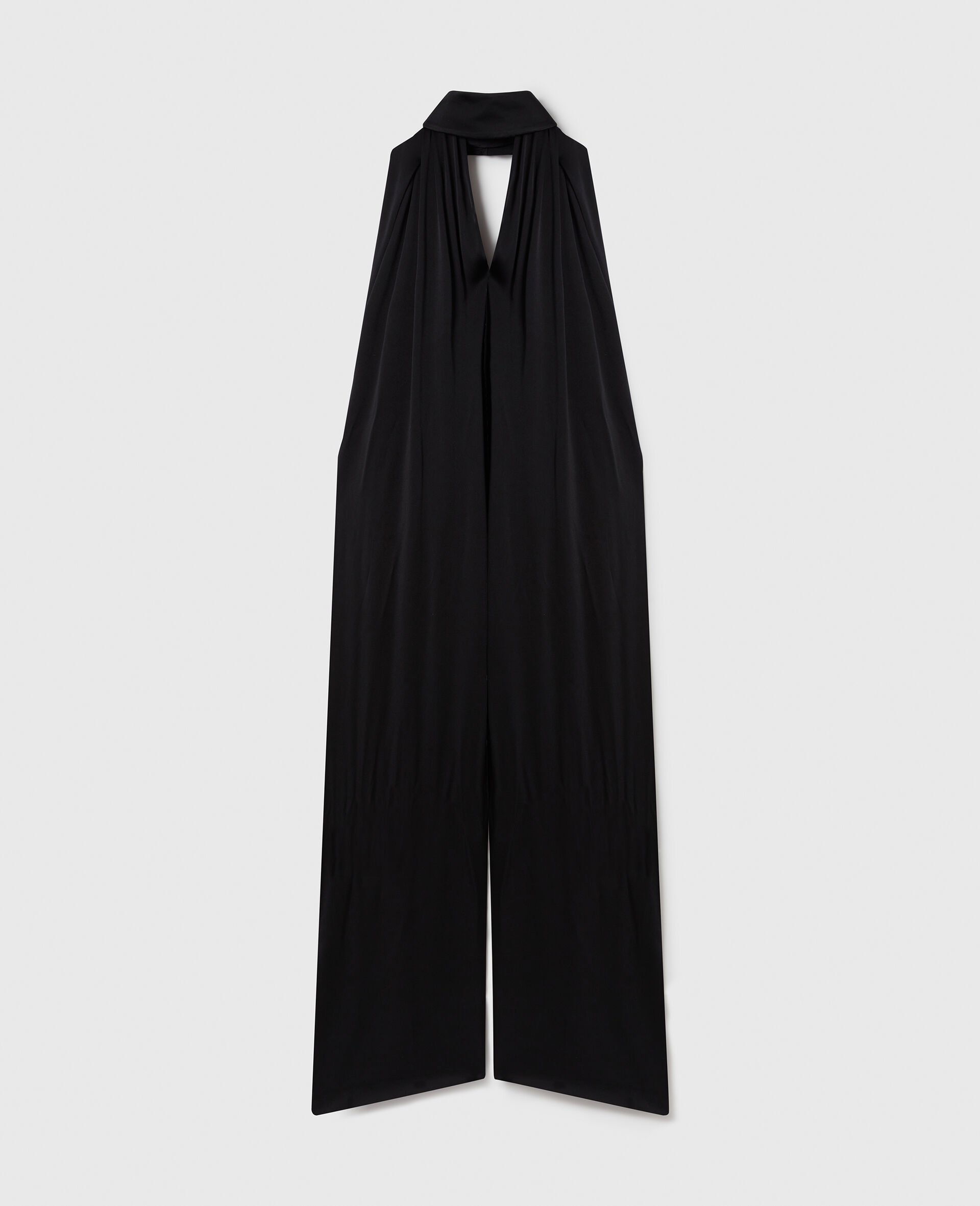 Halterneck Panel Jumpsuit-Black-large image number 0