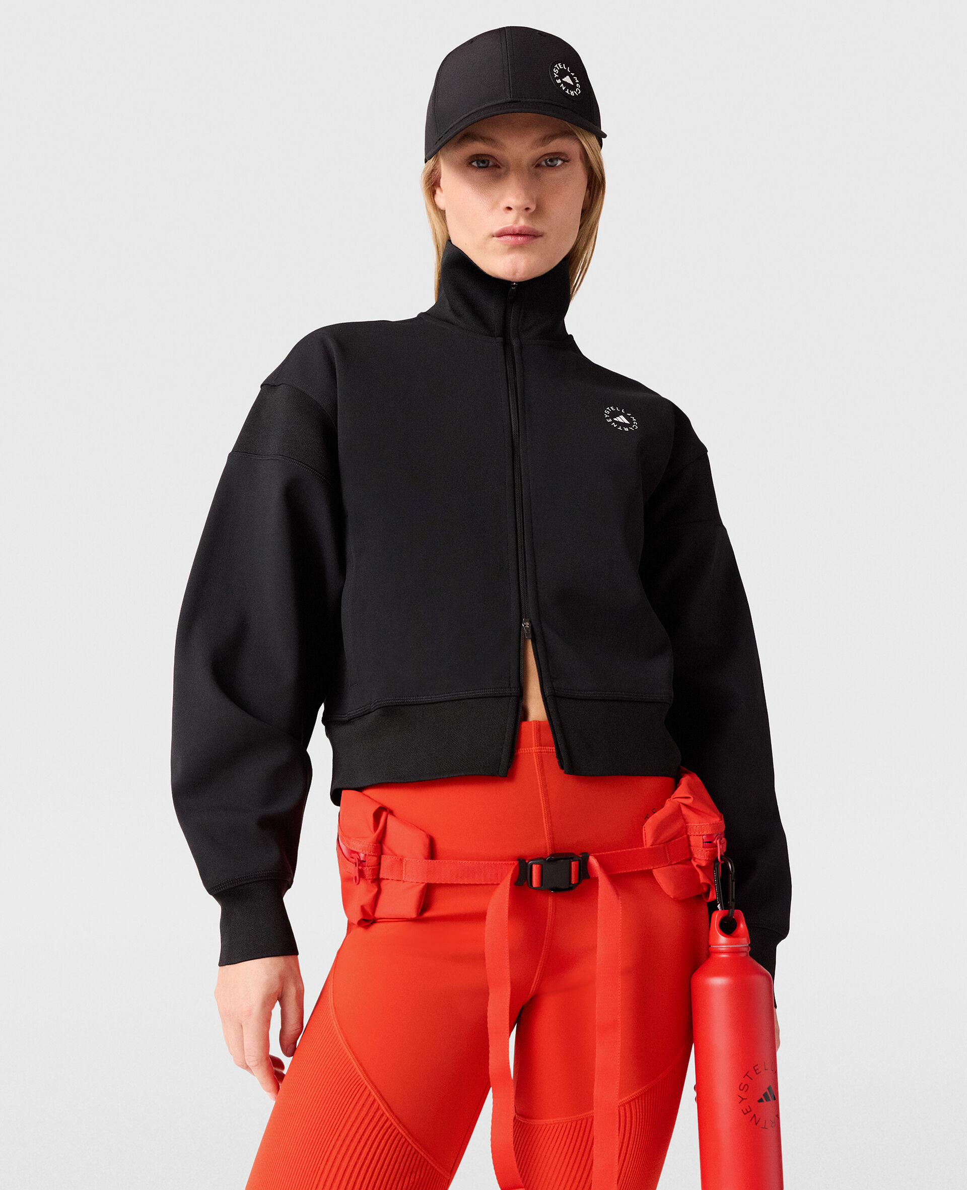 Logo Knitted Track Jacket-Black-model