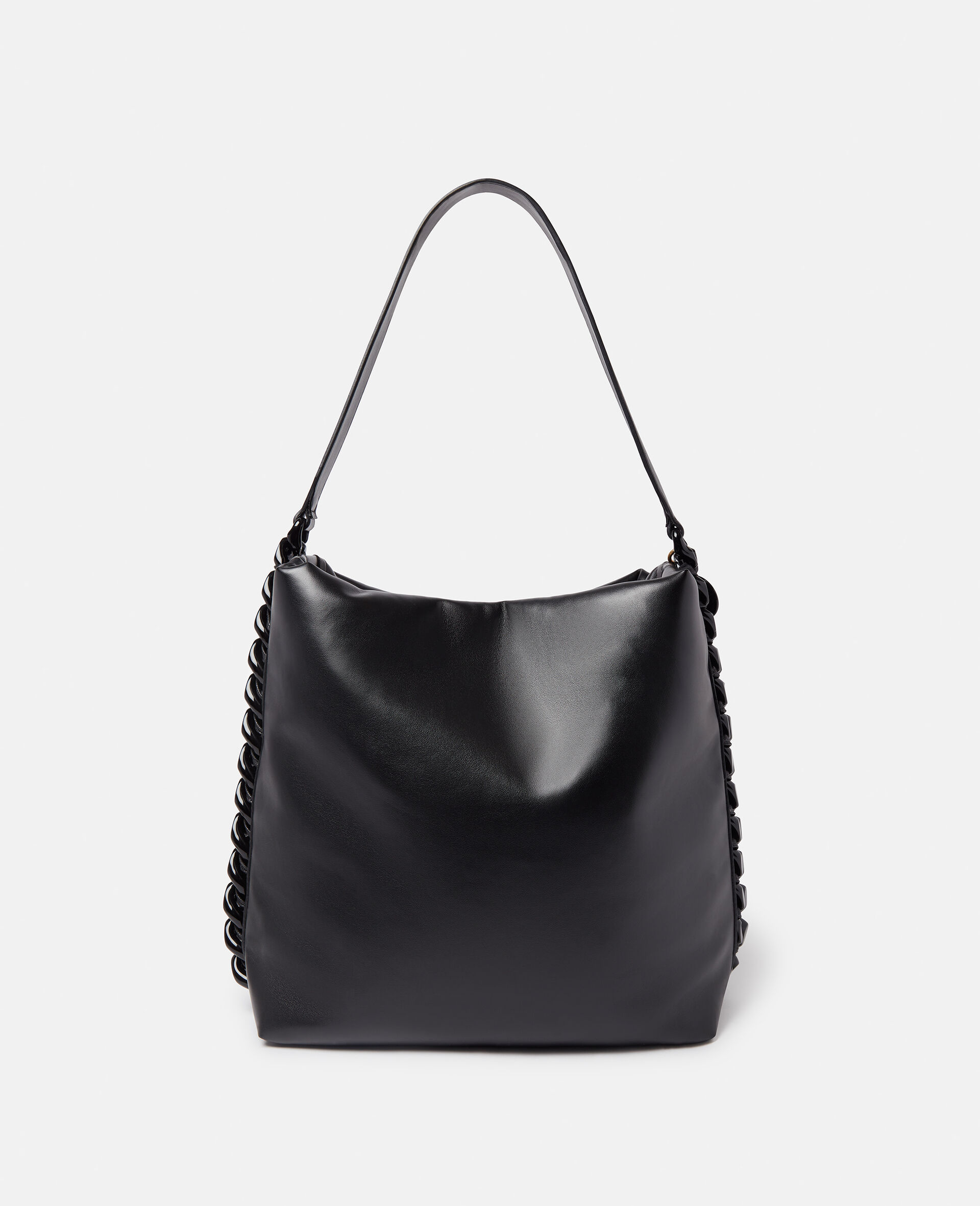 Women Black Frayme Padded Tote Bag