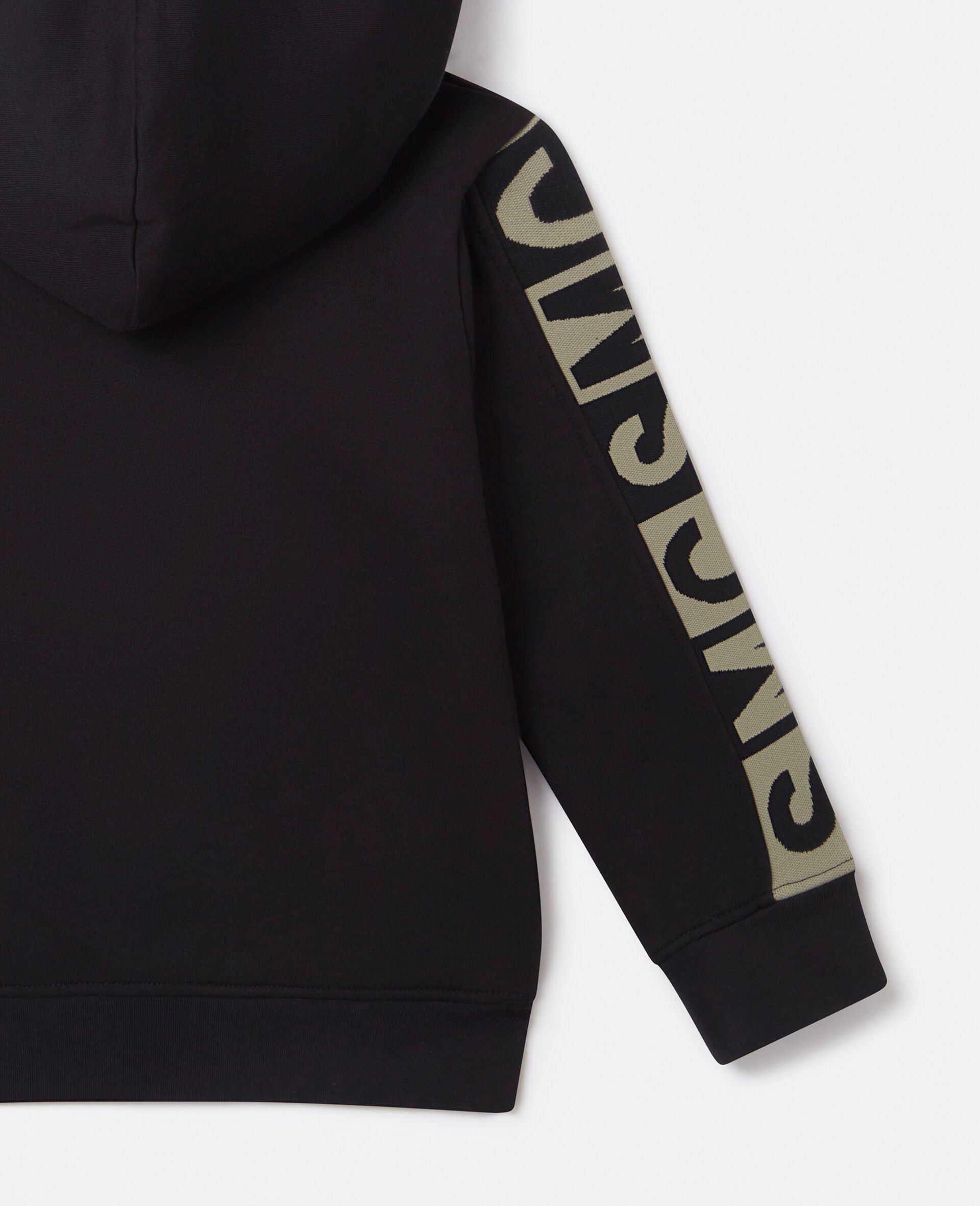 Logo Graphic Hooded Zipper Sweatshirt-Black-large Logo Graphic Hooded Zipper Sweatshirt-Black-large image number 3