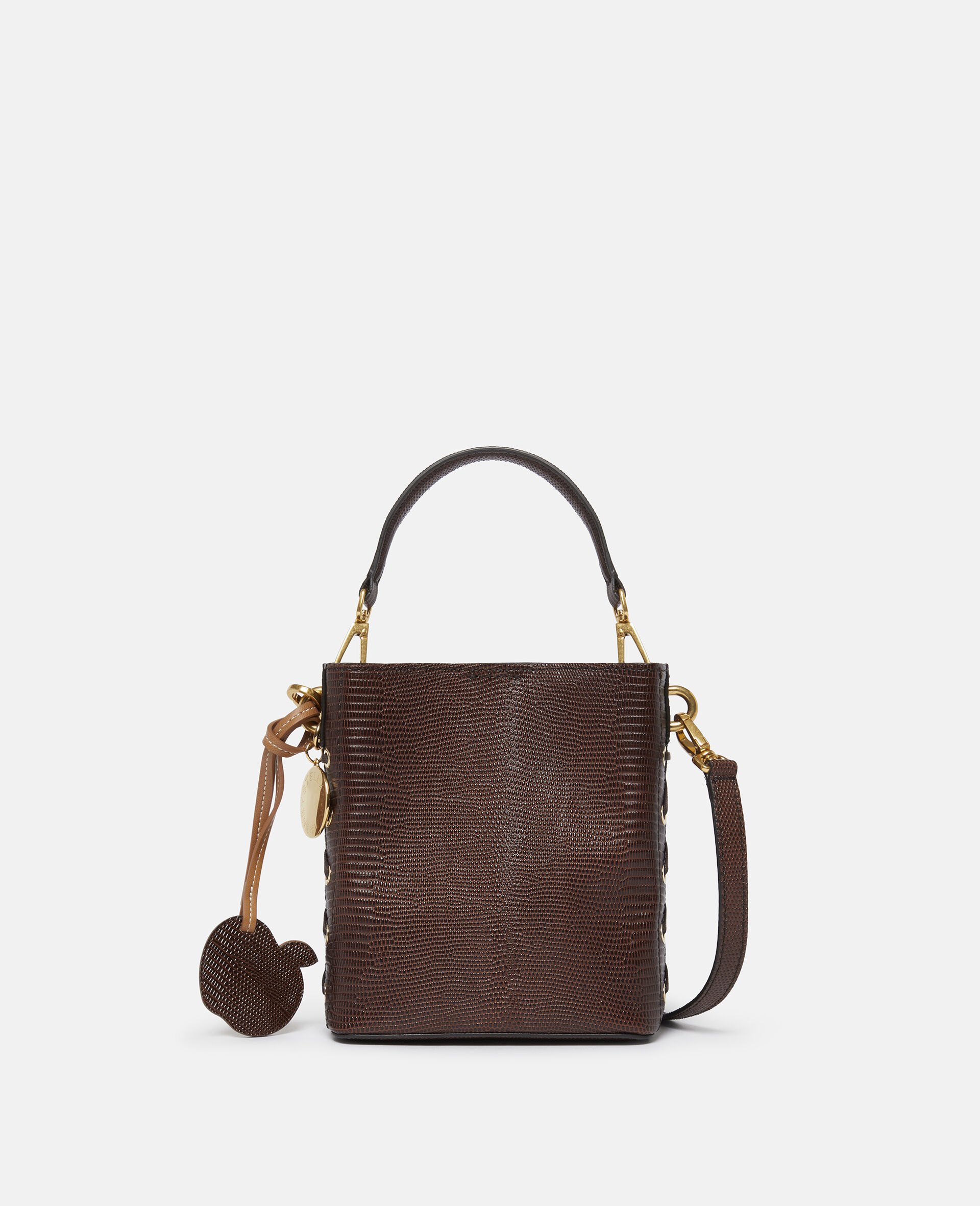 Sac seau avec ecailles en relief Frayme-Marron-large image number 0