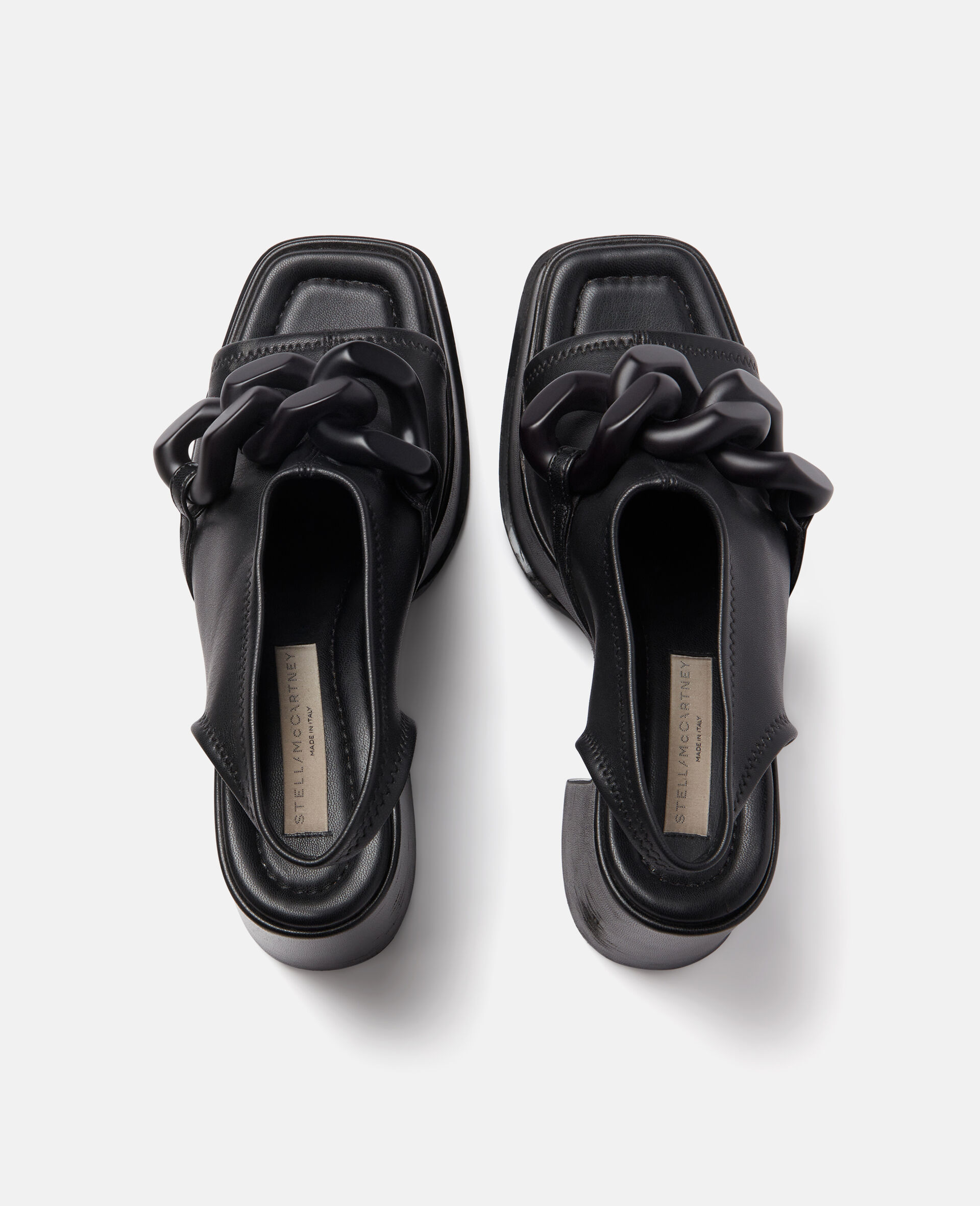 Skyla Chain Platform Sandals-Black-large image number 3