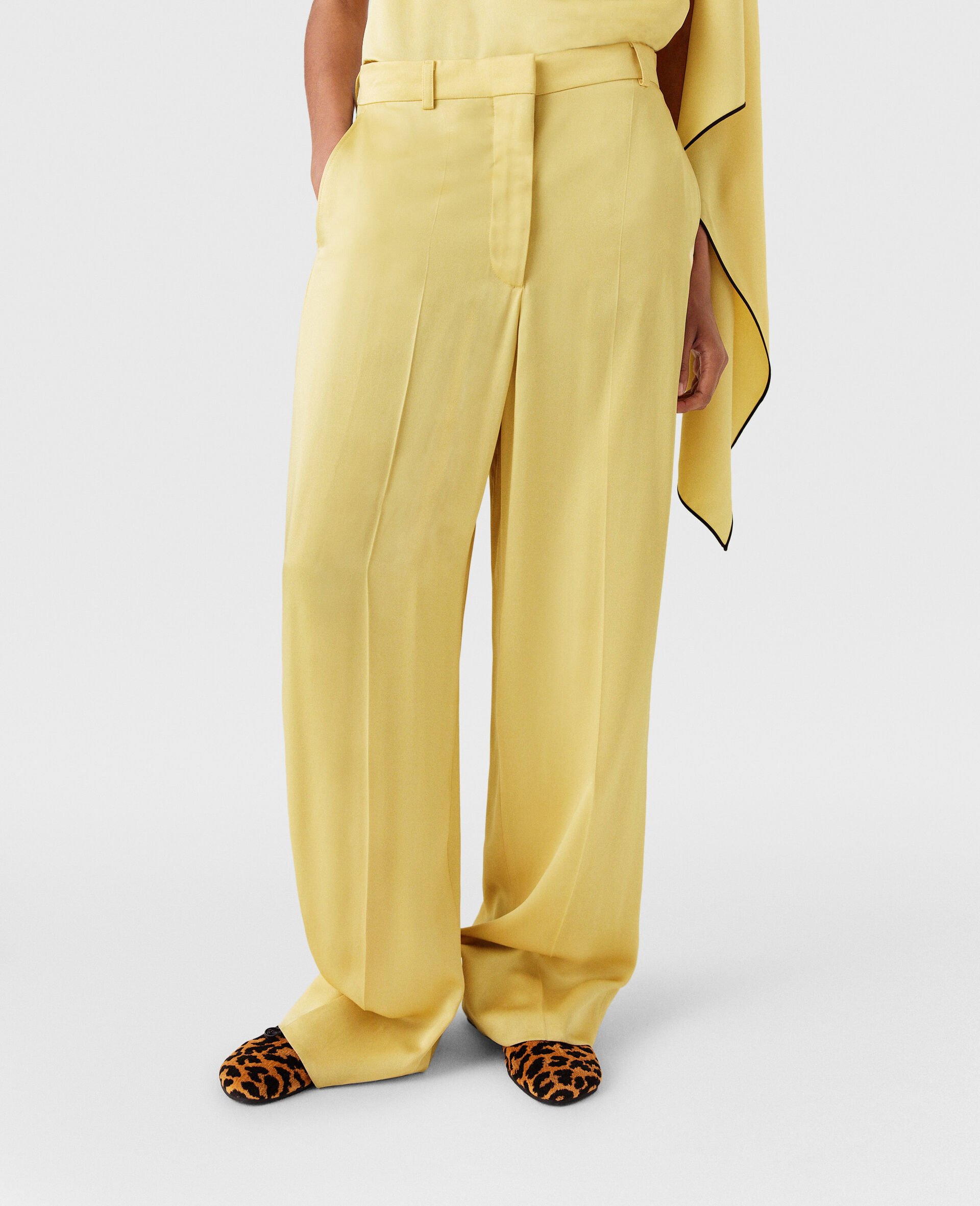 Low-Rise Straight-Leg Trousers-Yellow-large image number 5