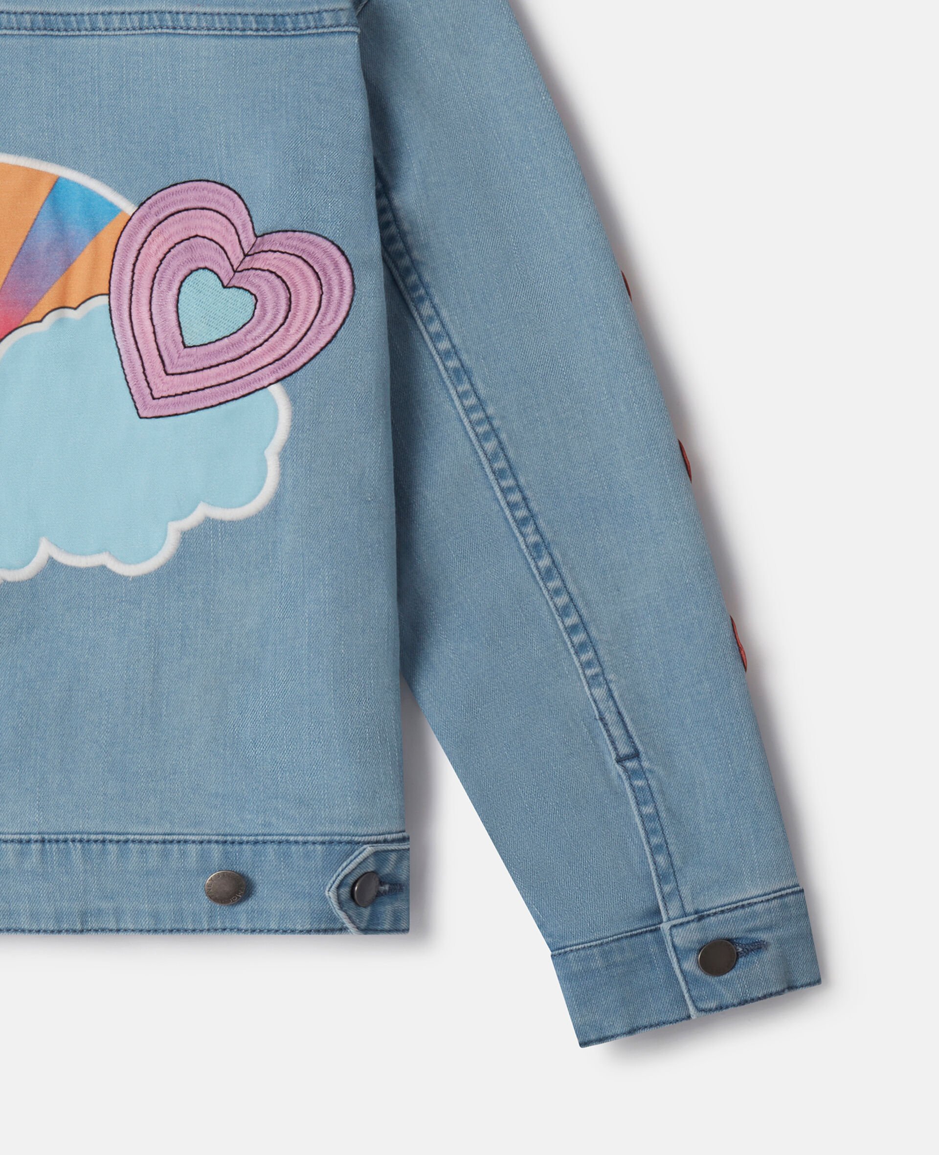 “I Love You”刺绣牛仔夹克-Multicolored-large “I Love You”刺绣牛仔夹克-Multicolored-large image number 1