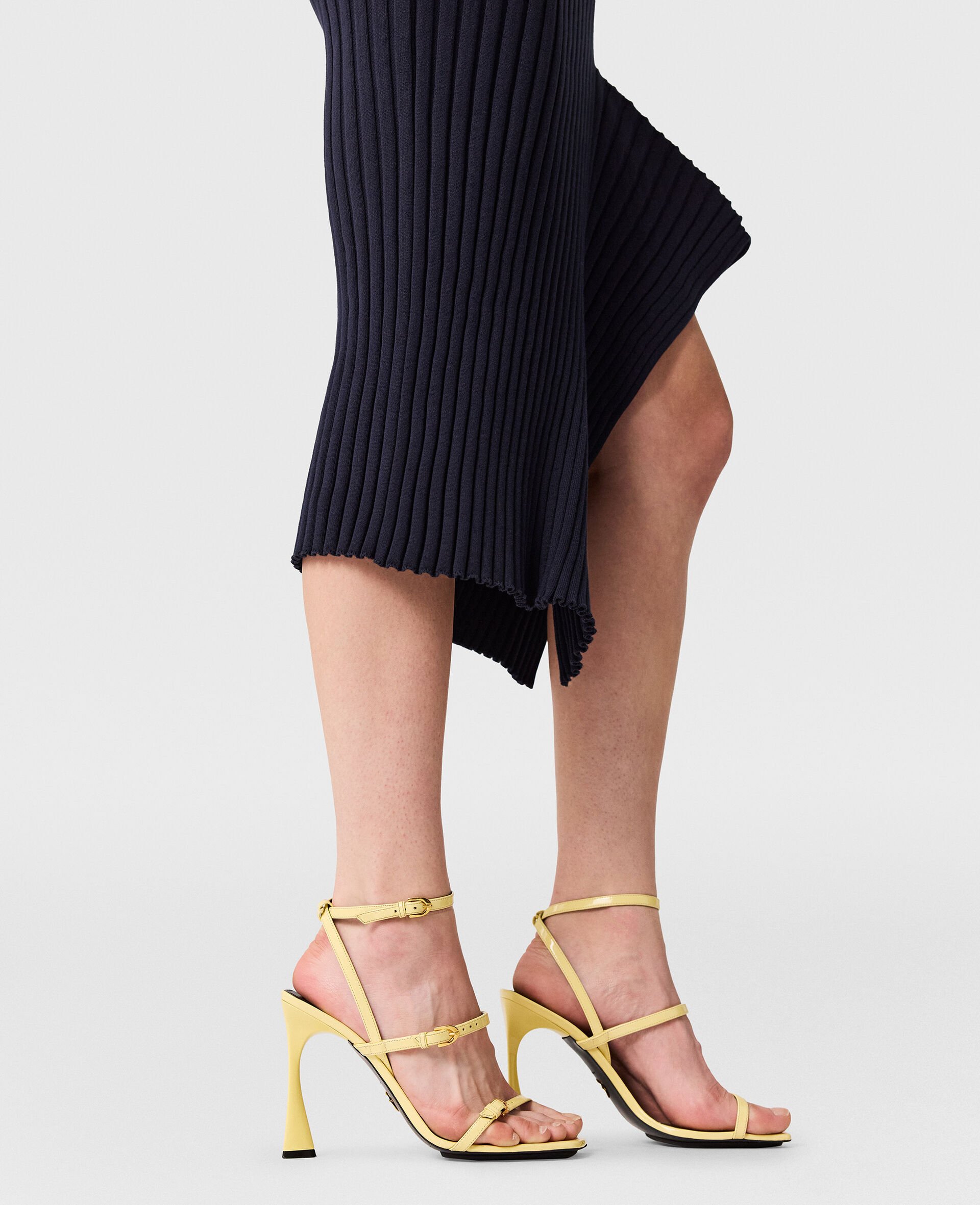 GERIPPTES KLEID AUS BAUMWOLLE-Blau-large image number 5