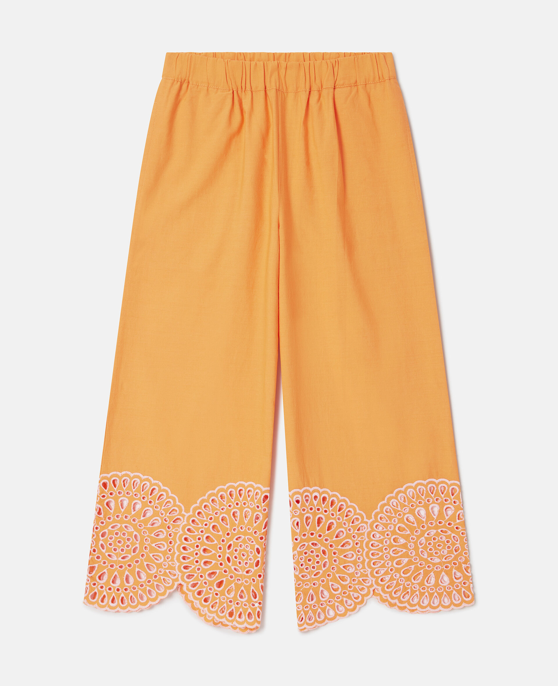 Popeline Statement Cuff Trousers-Orange-medium