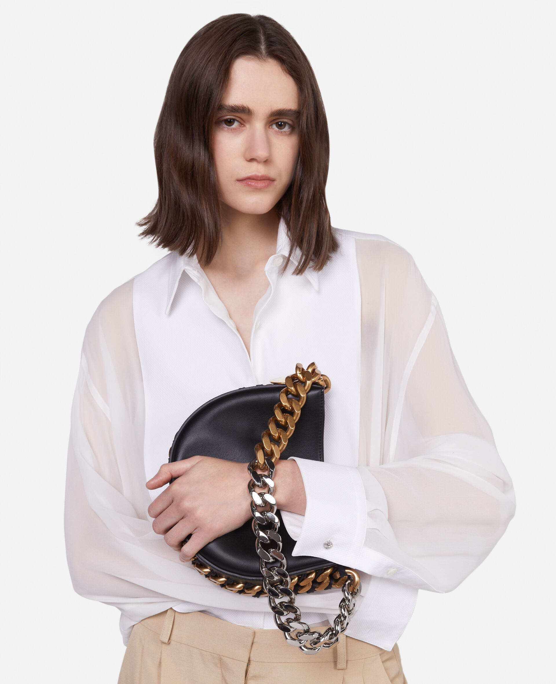Women Black Frayme Mylo™️ Shoulder Bag | Stella McCartney US