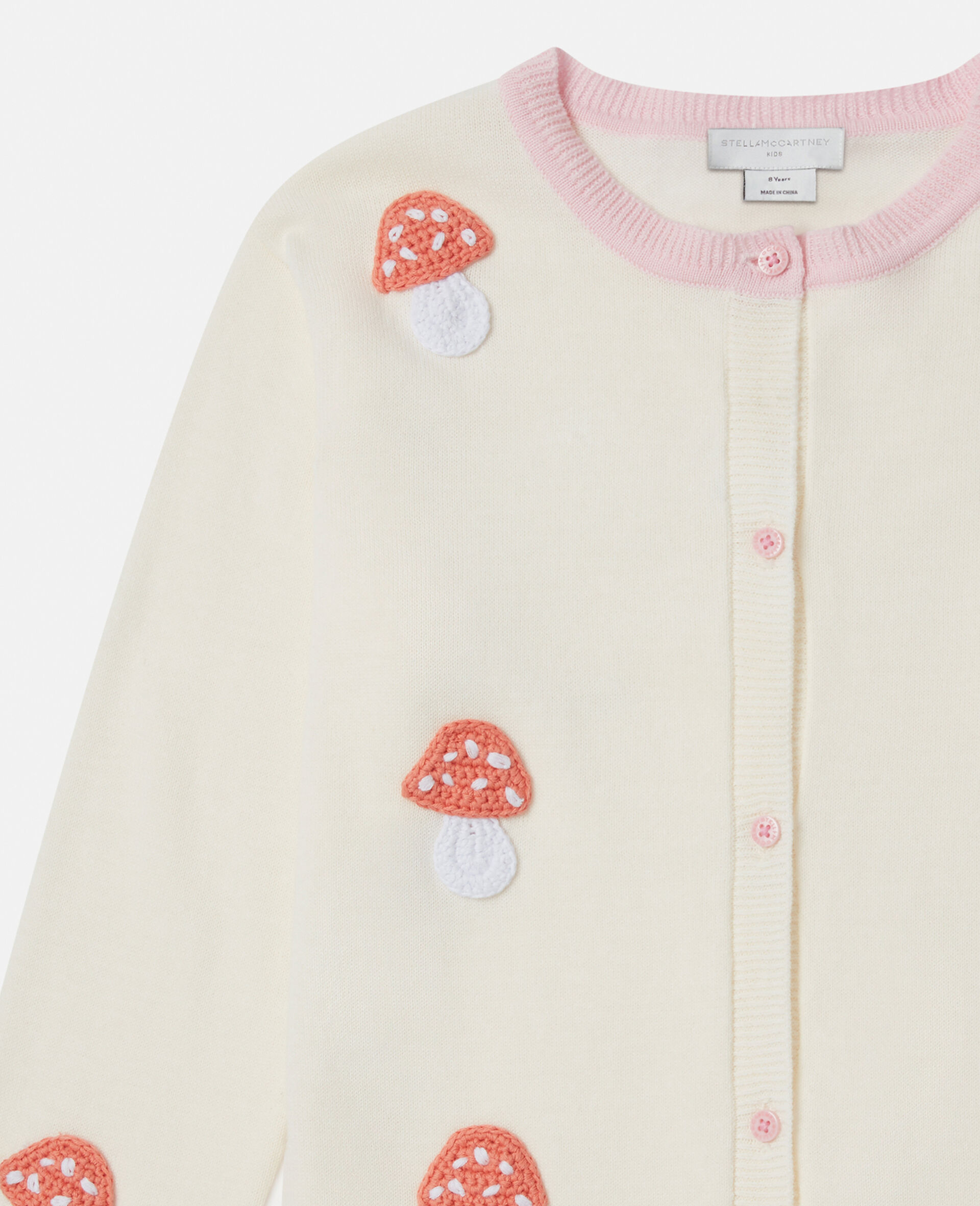 Toadstool Knitted Crewneck Cardigan-White-large Toadstool Knitted Crewneck Cardigan-White-large image number 1