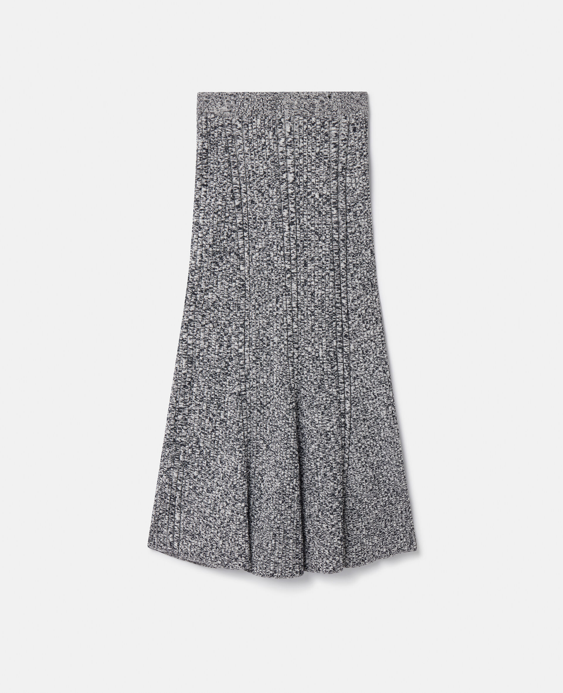 Mouline Rib Knit Skirt-Grey-medium
